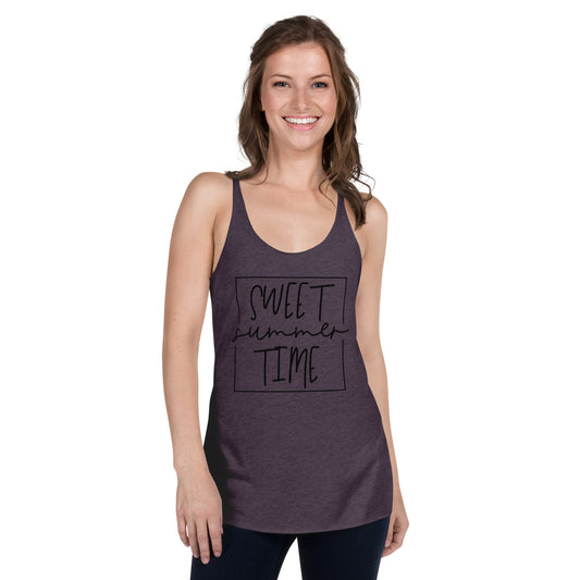 Women's Racerback Tank - Sweet Summer Time Black