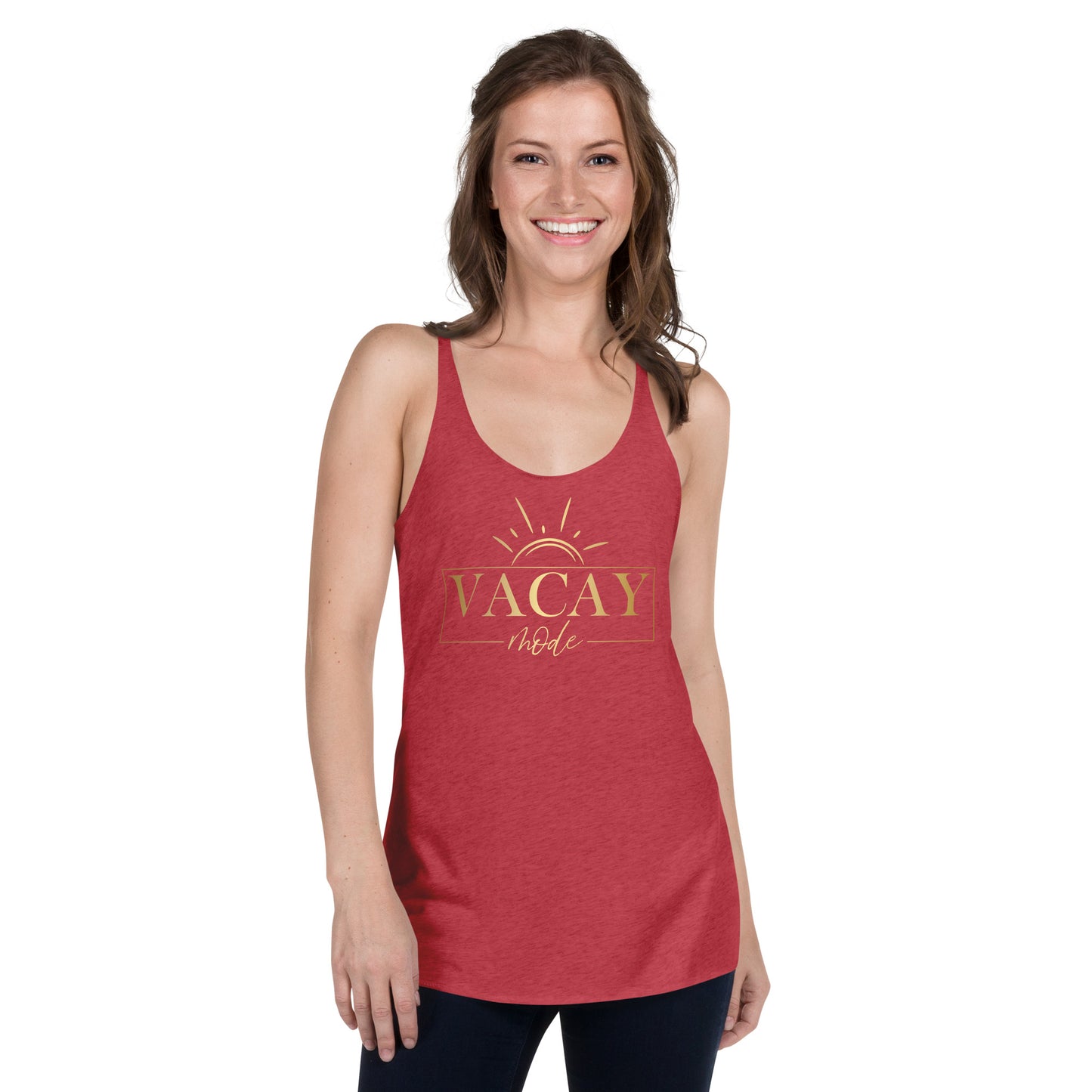 Women's Racerback Tank  - Vacay Mode Gold