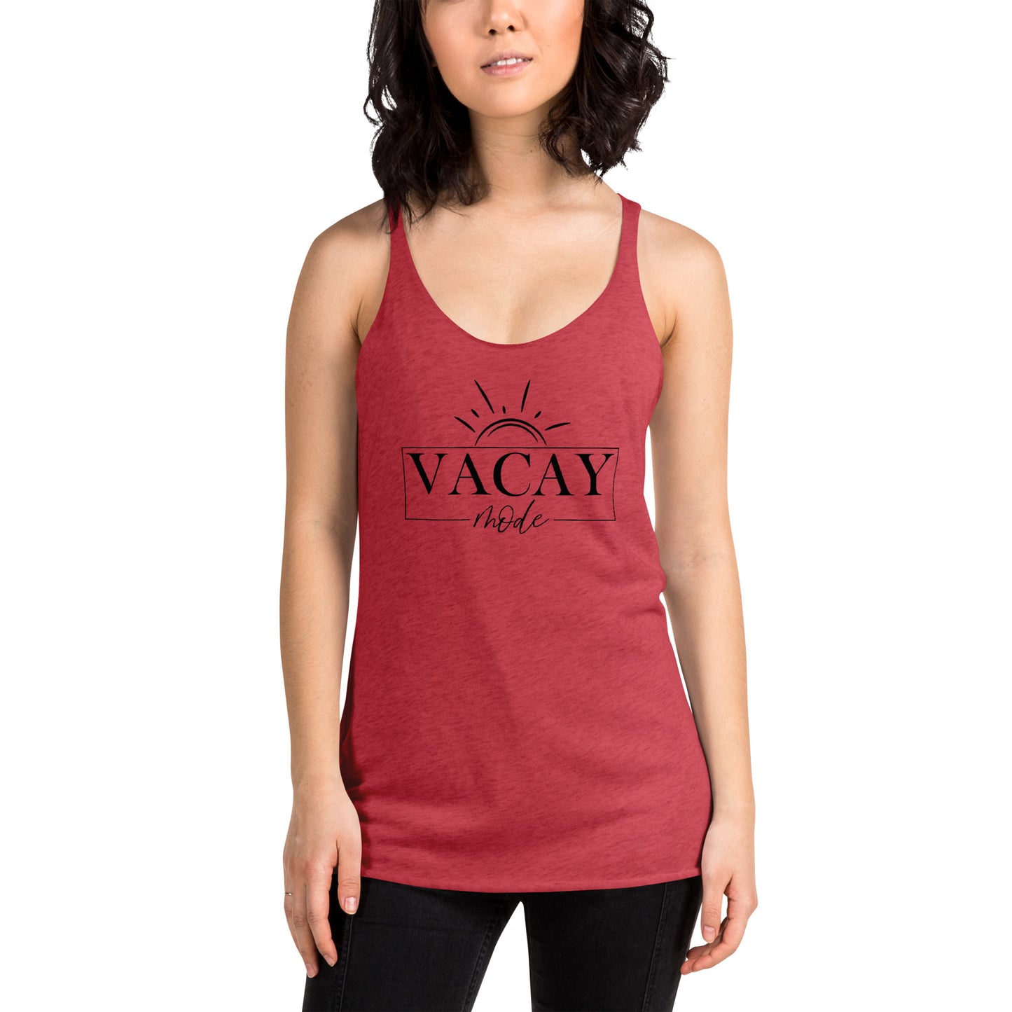 Women's Racerback Tank - Vacay Mode Black