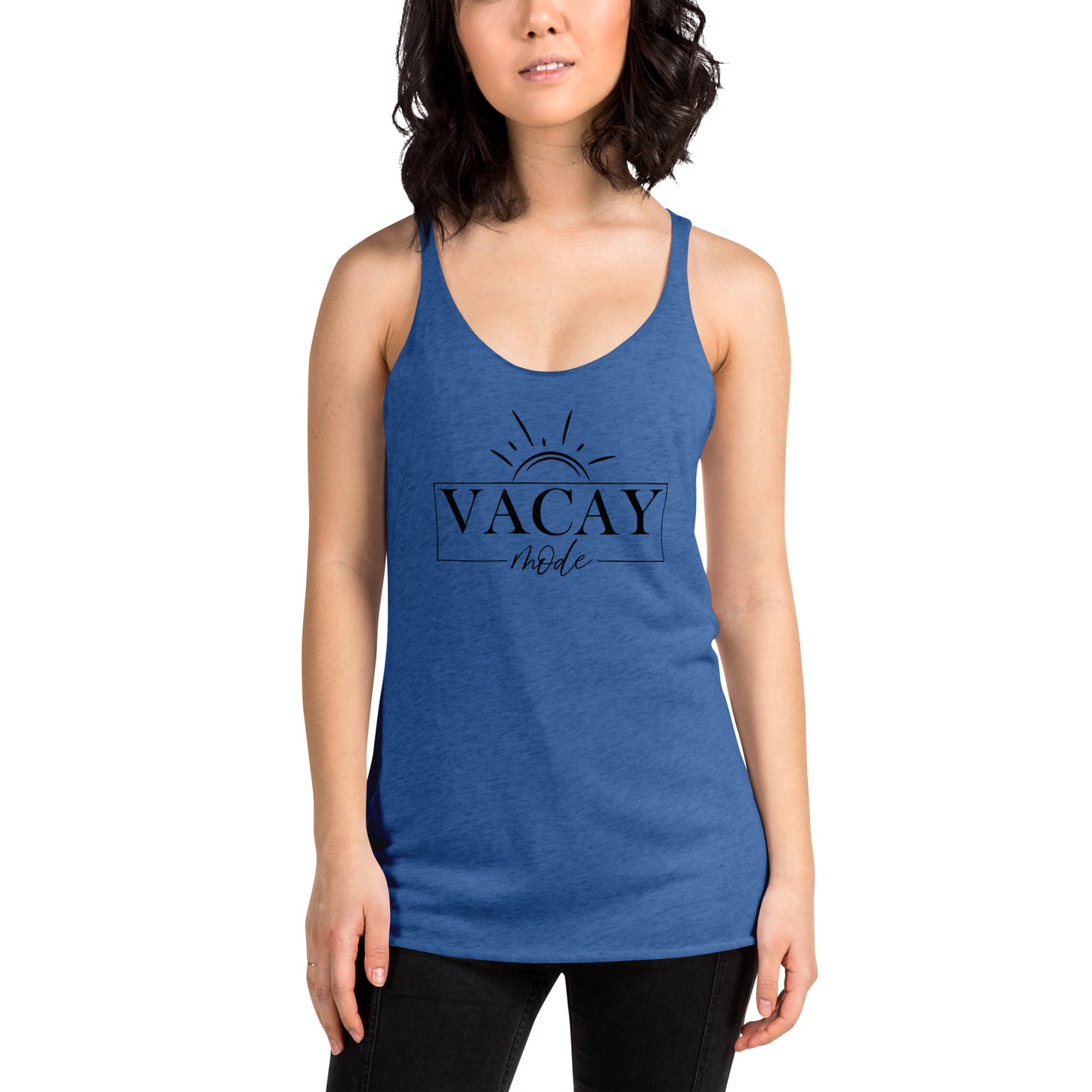 Women's Racerback Tank - Vacay Mode Black