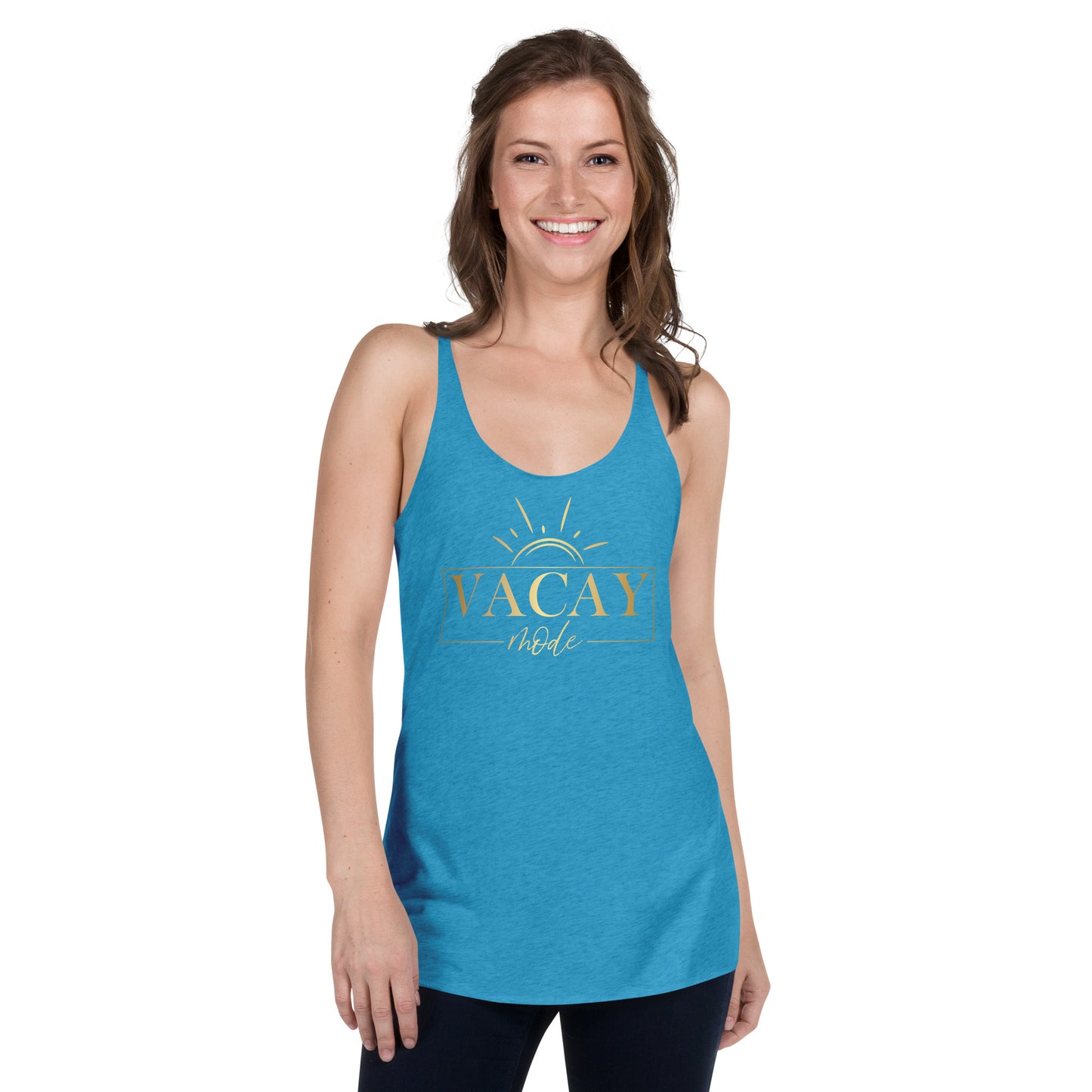 Women's Racerback Tank  - Vacay Mode Gold