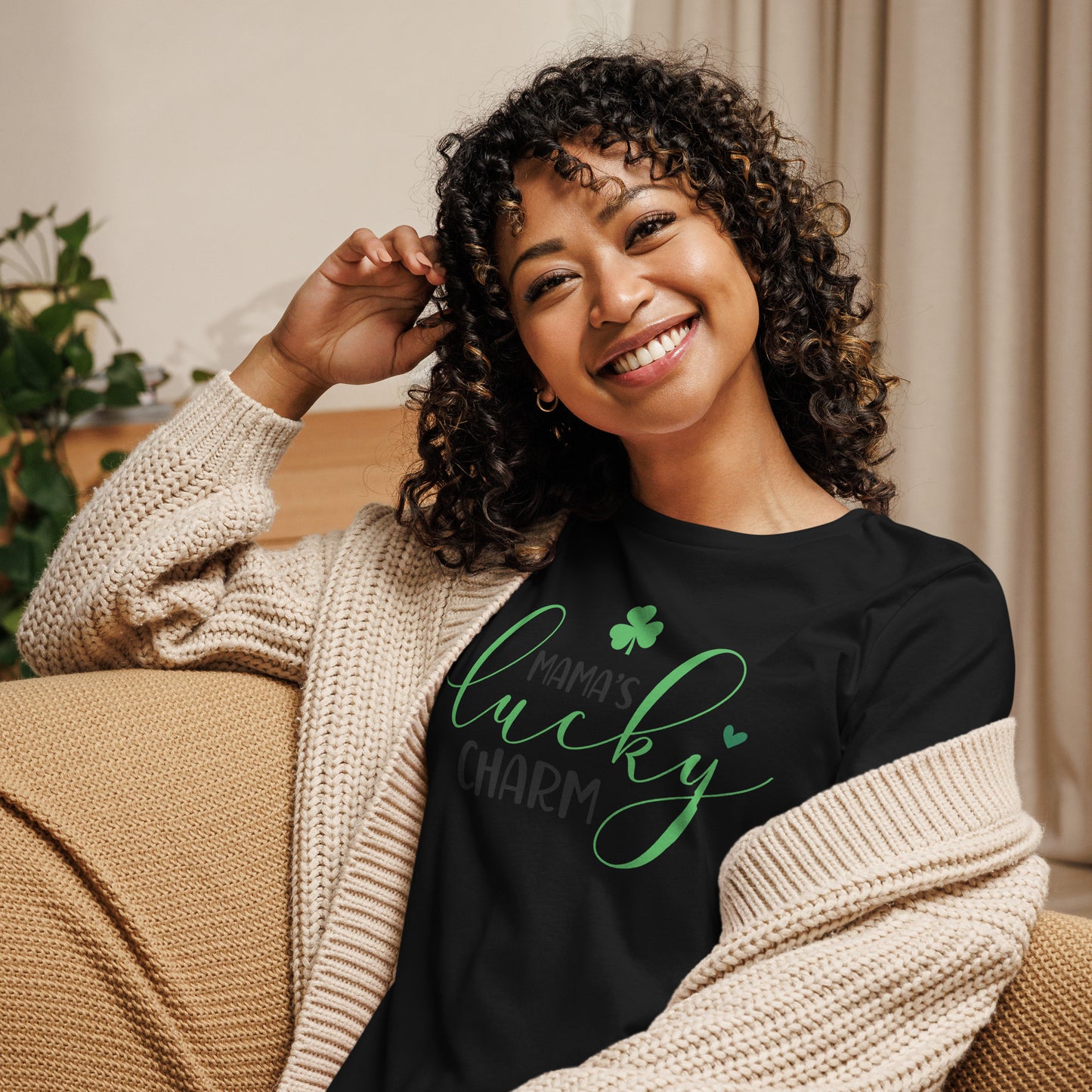 Women's Relaxed T-Shirt- St Patty's Day Mama's Lucky Charm