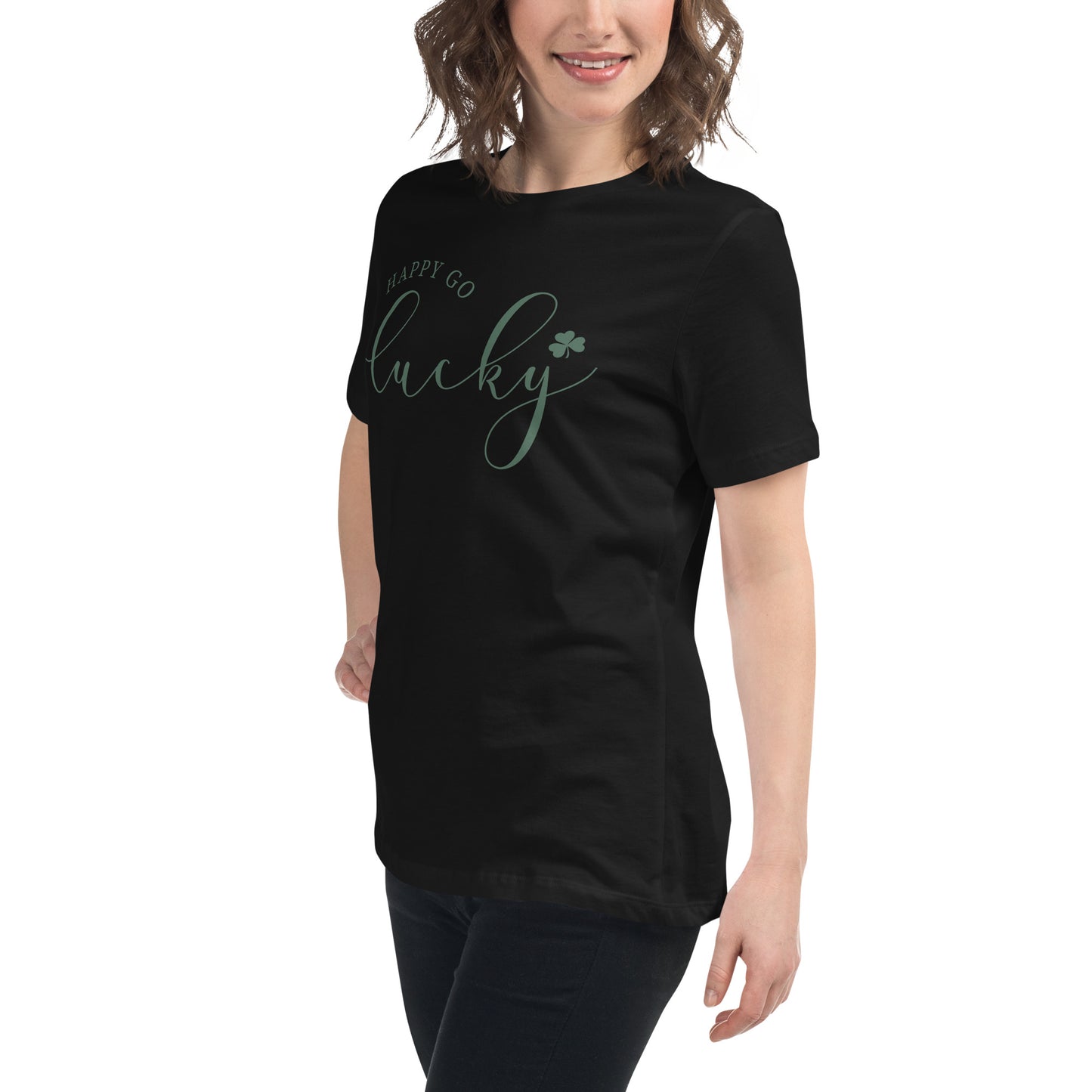 Women's Relaxed T-Shirt - St Patty's Day Happy Go Lucky