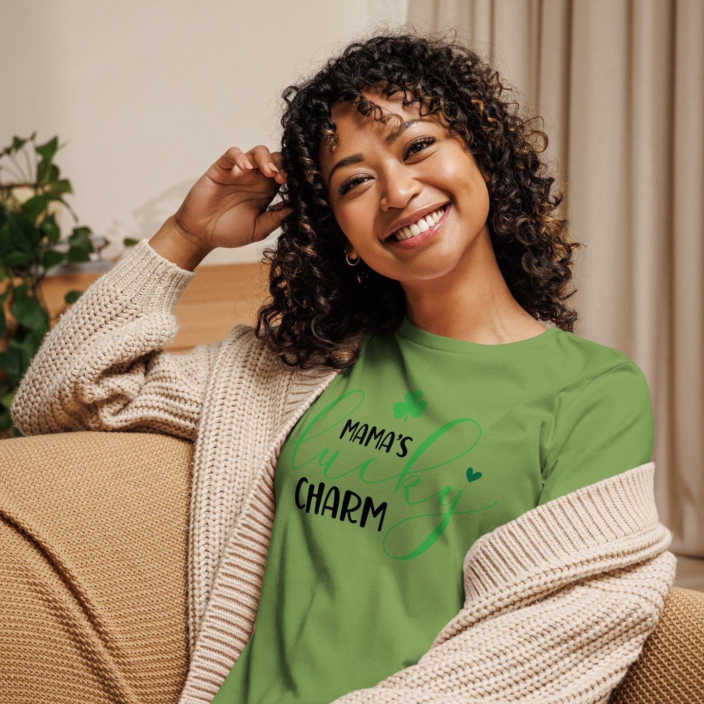 Women's Relaxed T-Shirt- St Patty's Day Mama's Lucky Charm