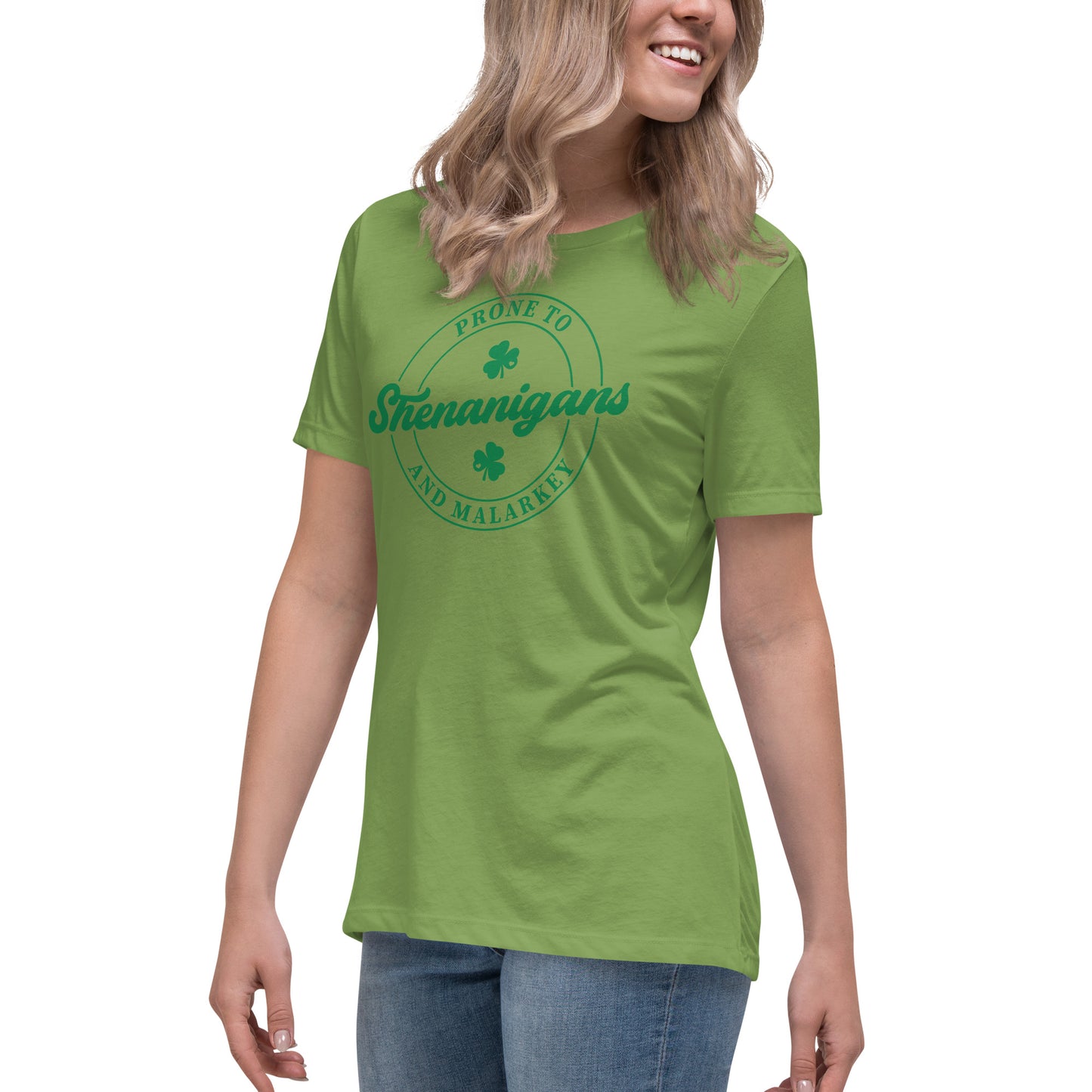 Women's Relaxed T-Shirt - St Patty's Day Prone To Shenanigans and Malarkey