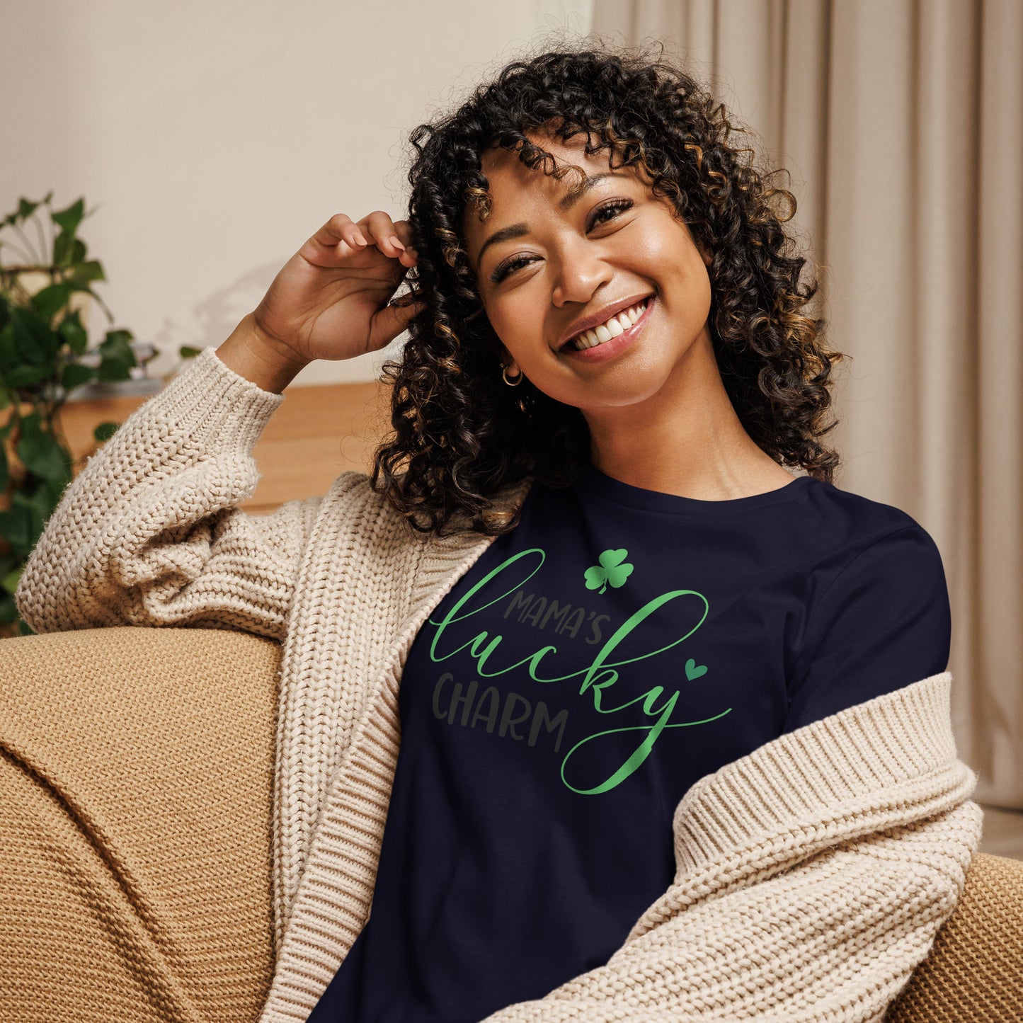 Women's Relaxed T-Shirt- St Patty's Day Mama's Lucky Charm