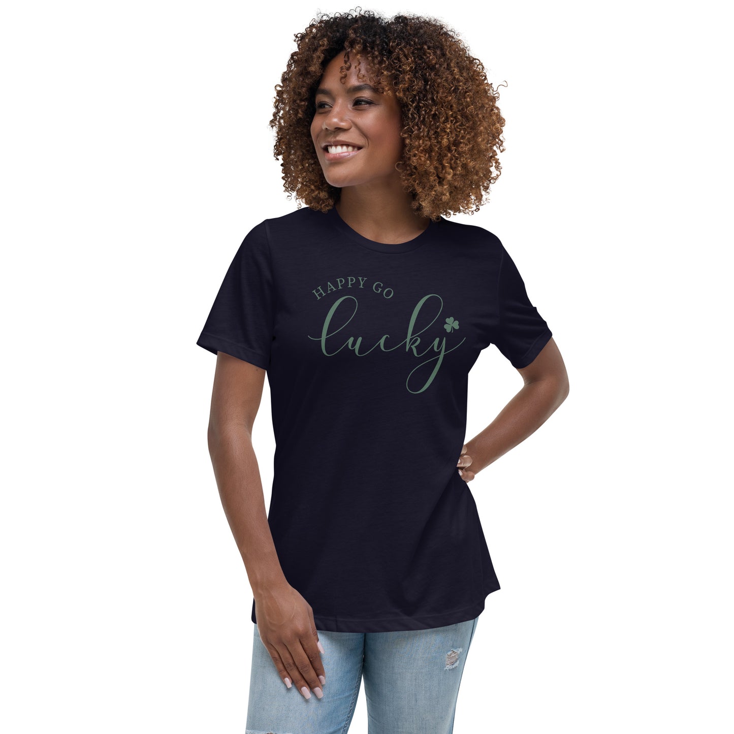 Women's Relaxed T-Shirt - St Patty's Day Happy Go Lucky