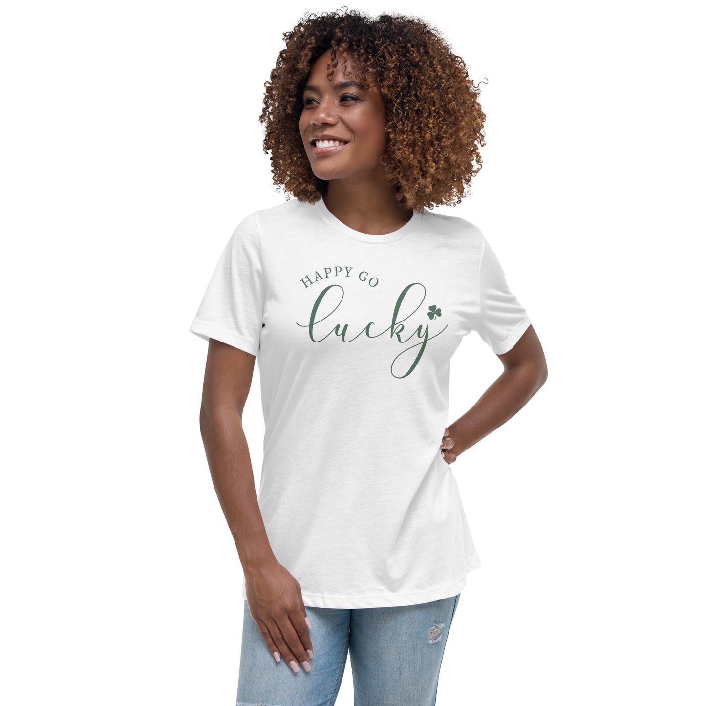 Women's Relaxed T-Shirt - St Patty's Day Happy Go Lucky