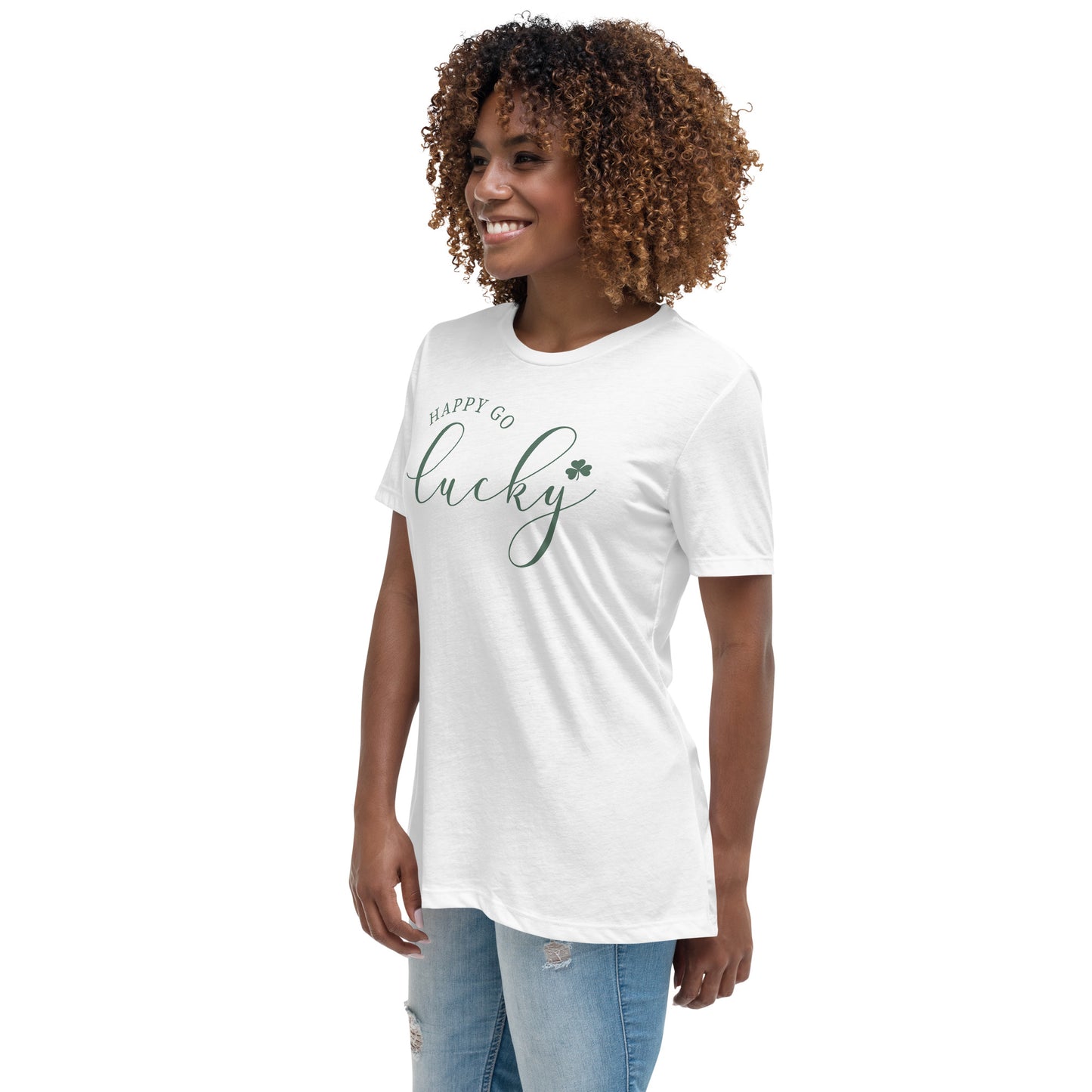 Women's Relaxed T-Shirt - St Patty's Day Happy Go Lucky