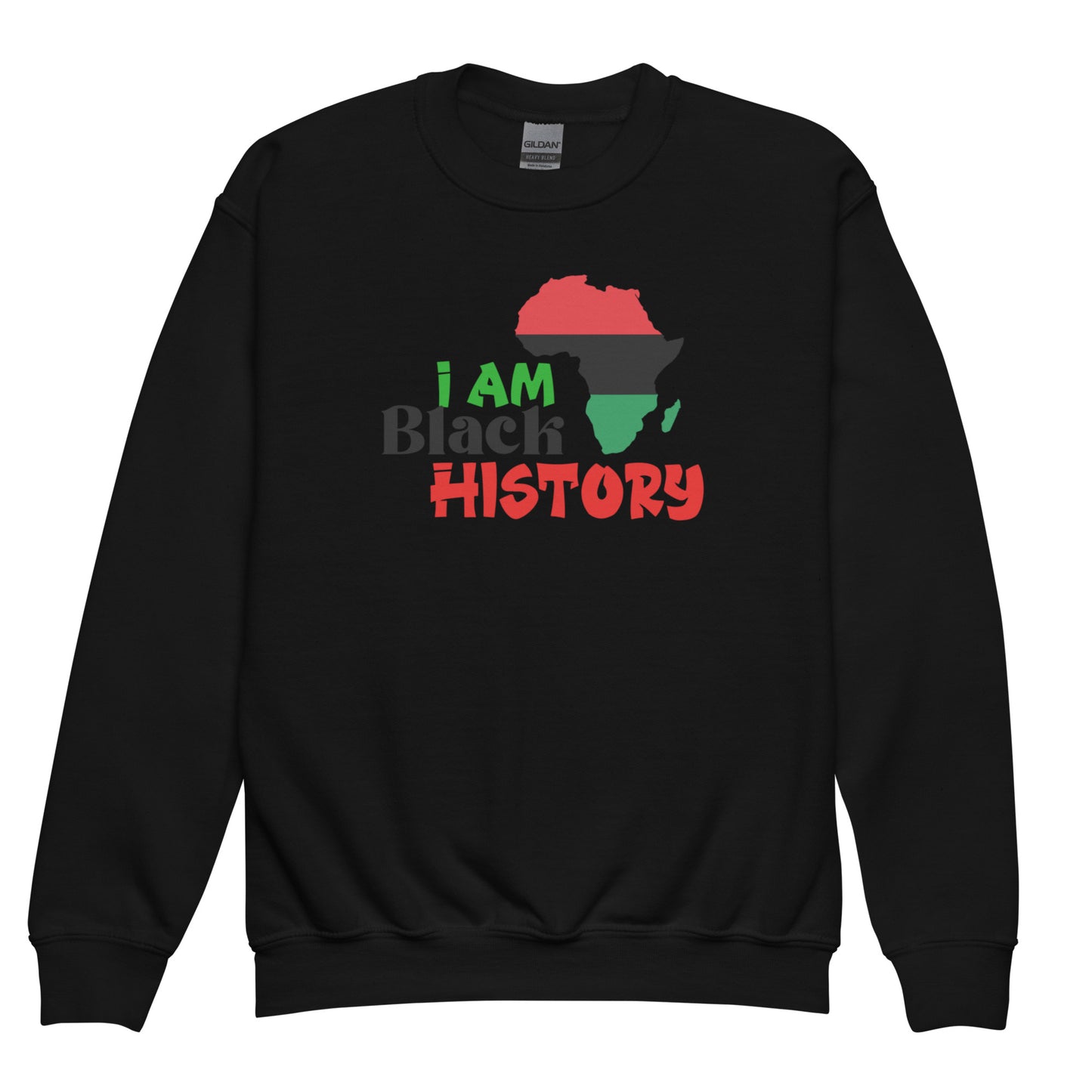 Youth crewneck sweatshirt - I Am Black History