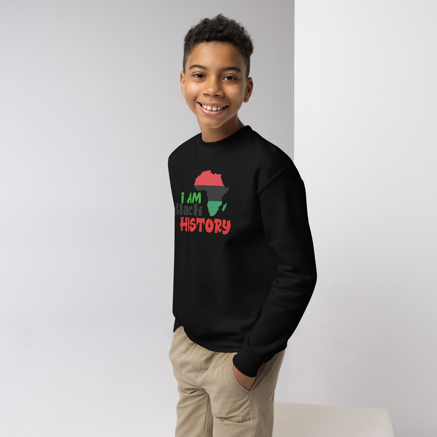 Youth crewneck sweatshirt - I Am Black History