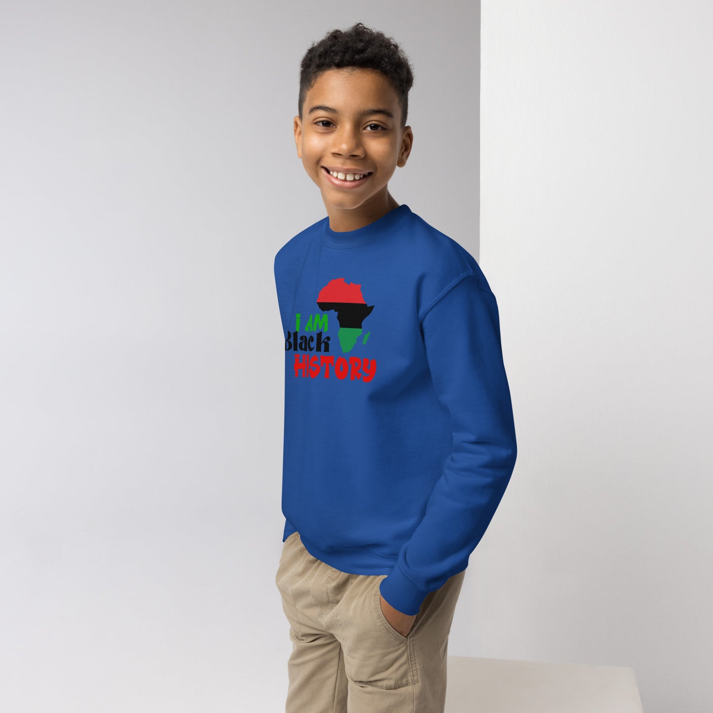 Youth crewneck sweatshirt - I Am Black History