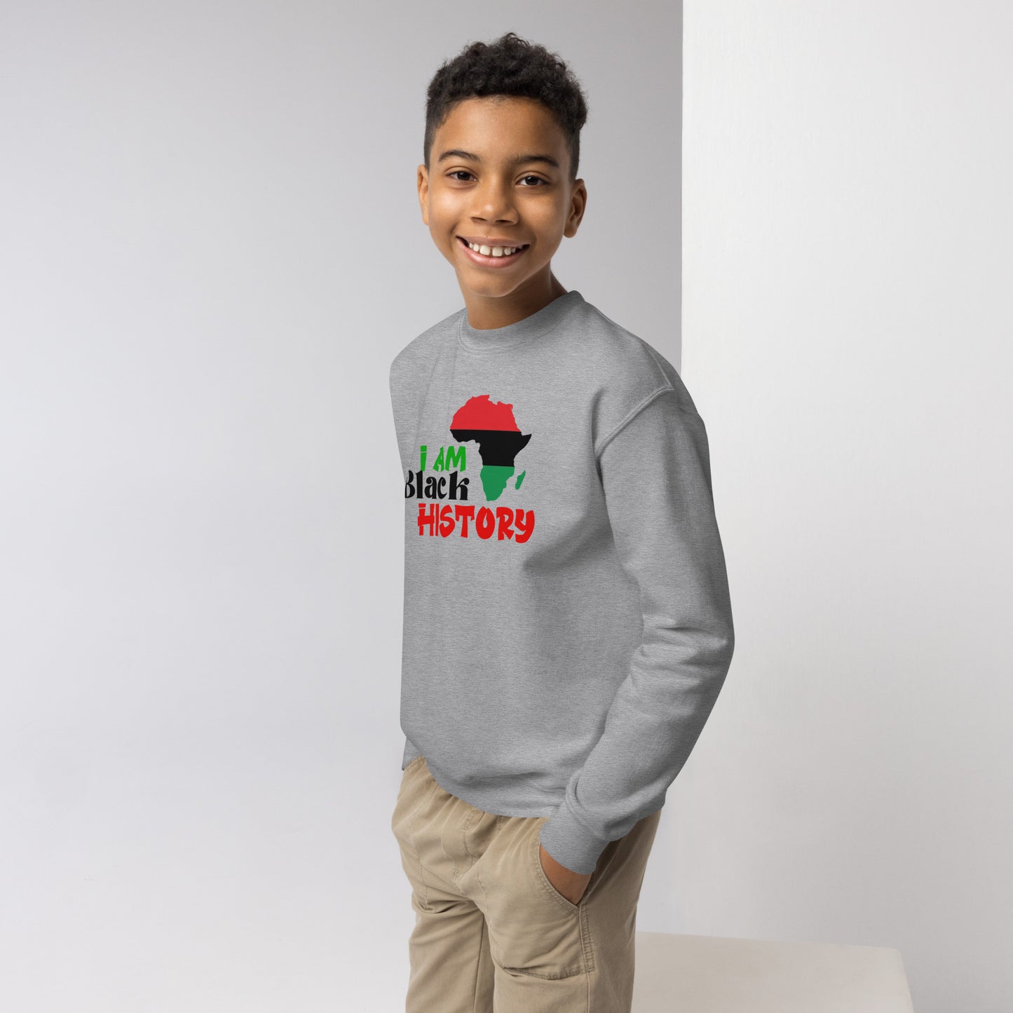 Youth crewneck sweatshirt - I Am Black History