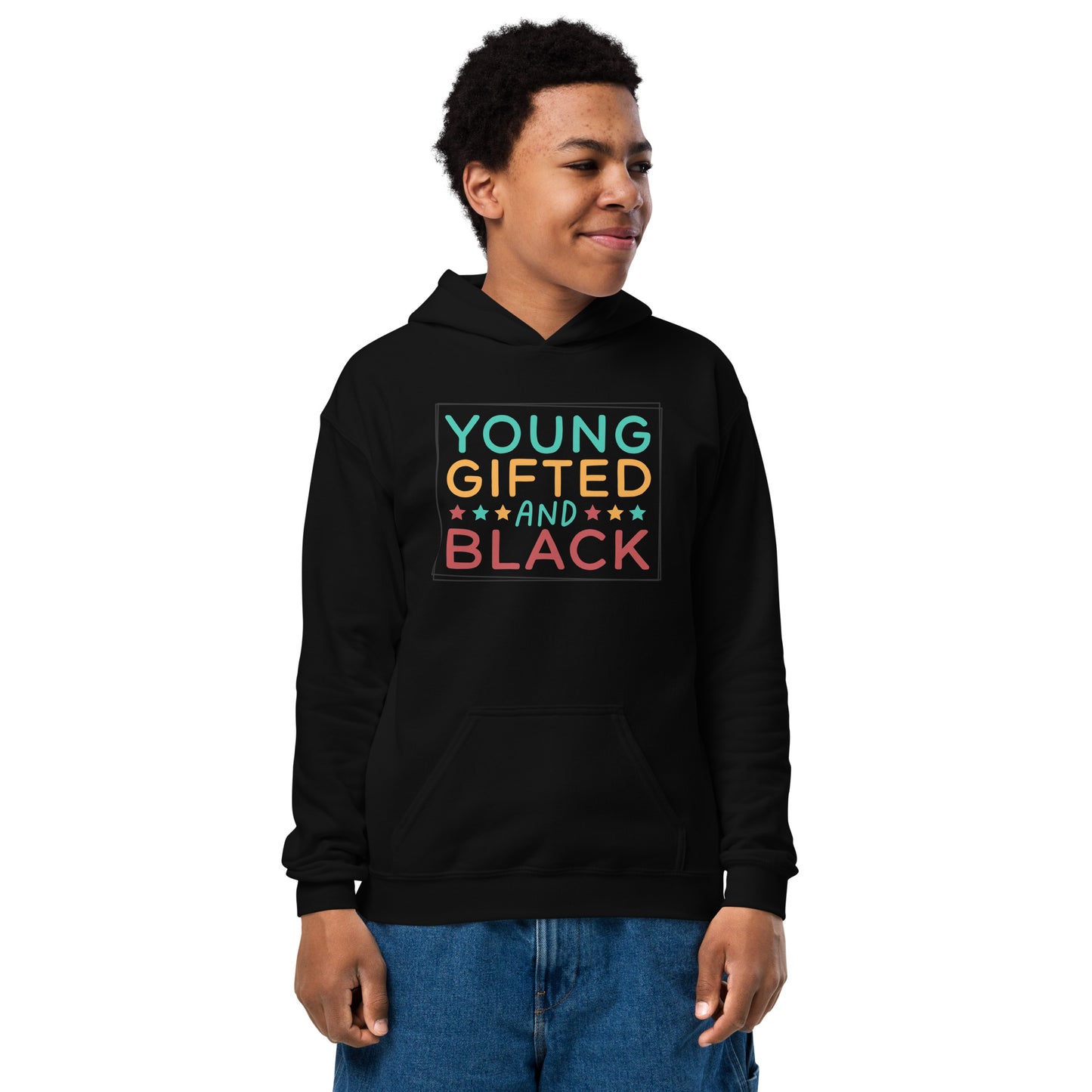 Youth heavy blend hoodie - Juneteenth Young Gifted and Black