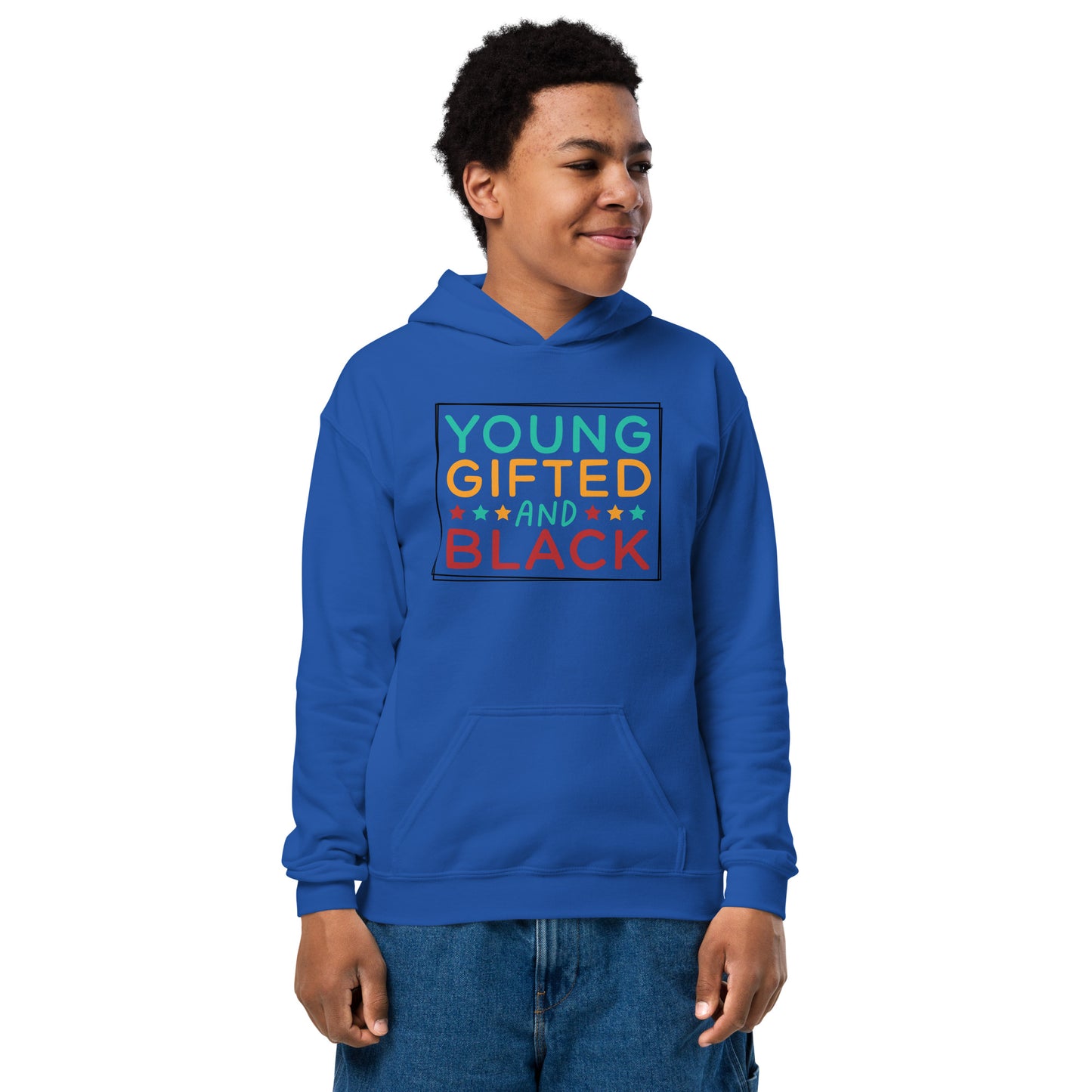 Youth heavy blend hoodie - Juneteenth Young Gifted and Black