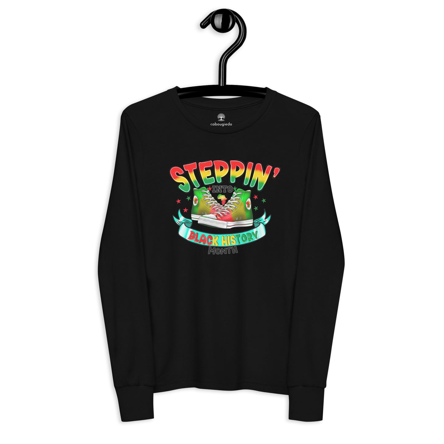 Youth long sleeve tee - Steppin Into Black History Month