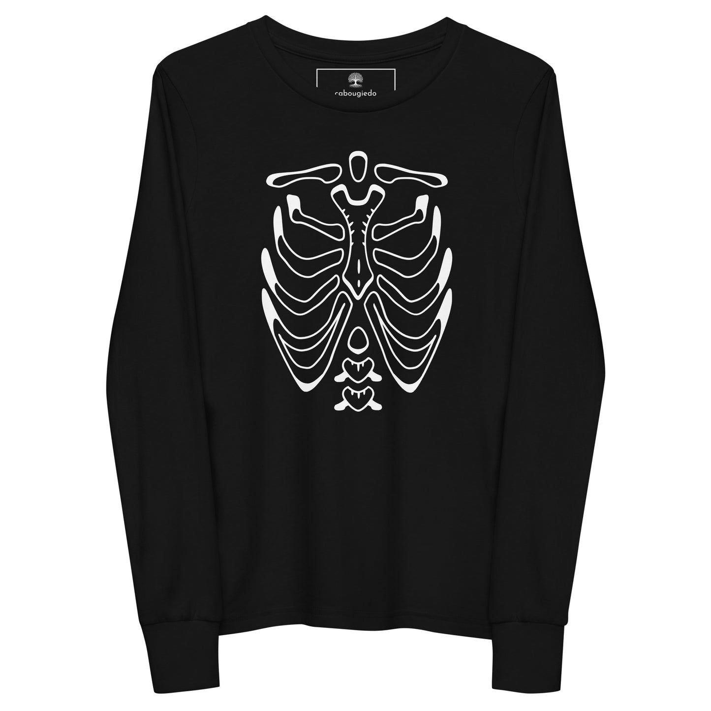 Youth long sleeve tee - Halloween Skeleton Black T-Shirt