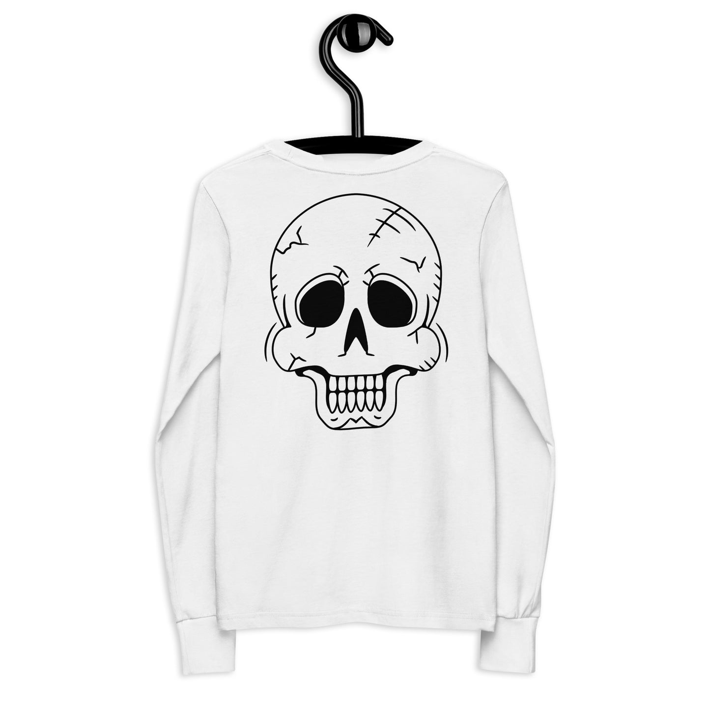 Youth long sleeve tee - Halloween Skeleton White T-Shirt