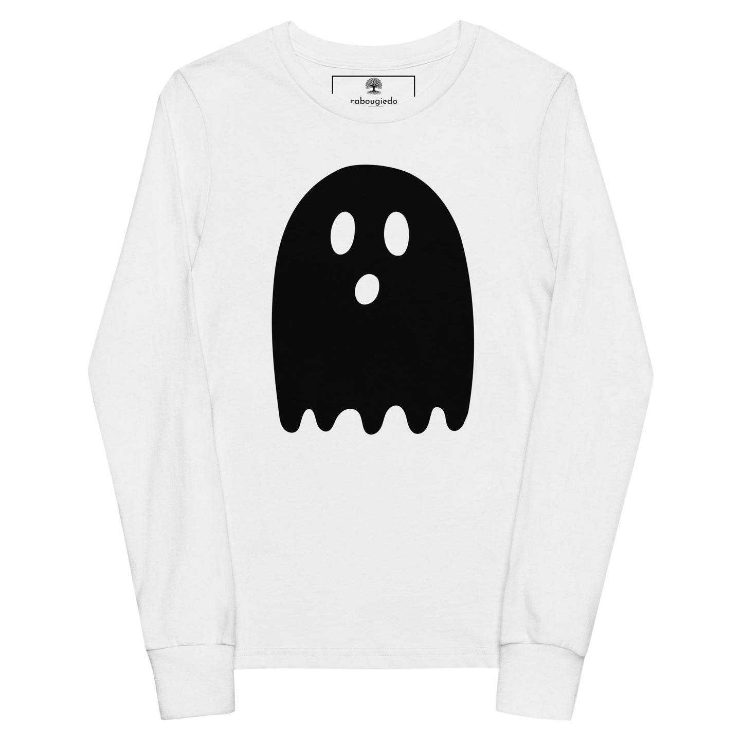 Youth long sleeve tee - Halloween Ghost White T-Shirt