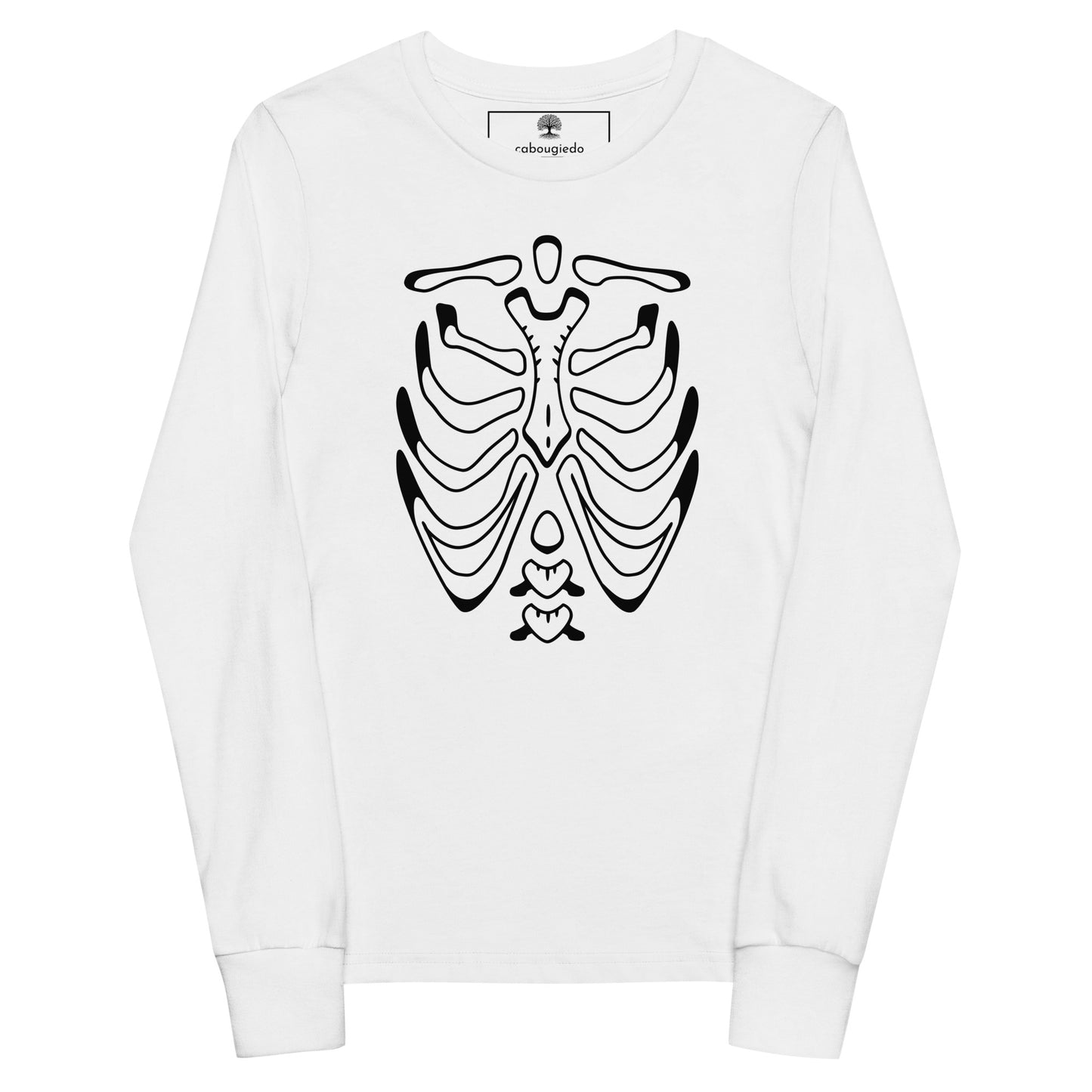 Youth long sleeve tee - Halloween Skeleton White T-Shirt