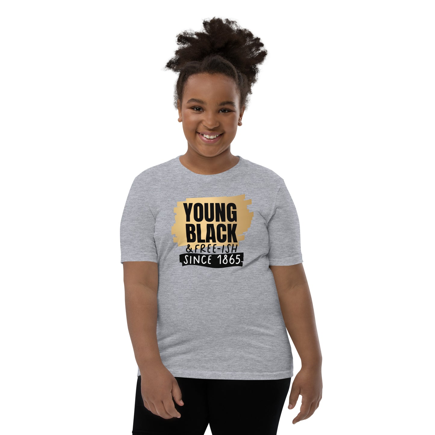 Youth Short Sleeve T-Shirt - Juneteenth Young Black Freeish Since 1865