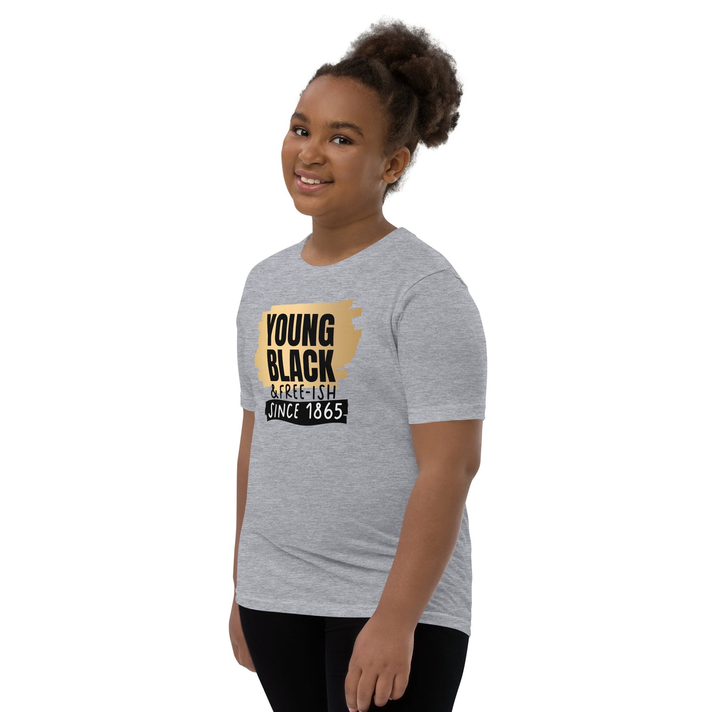 Youth Short Sleeve T-Shirt - Juneteenth Young Black Freeish Since 1865