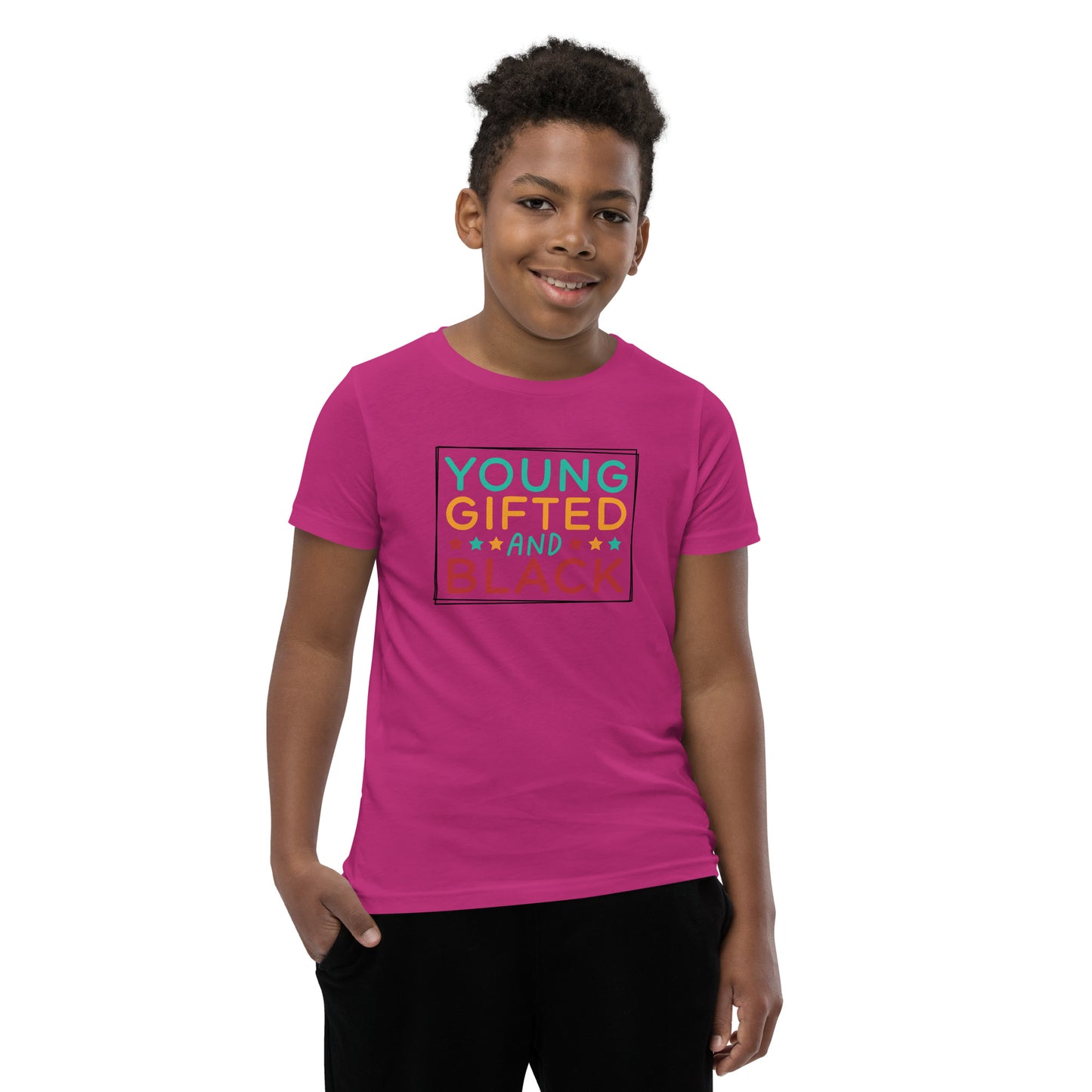 Youth Short Sleeve T-Shirt - Juneteenth Young Gifted ad Black