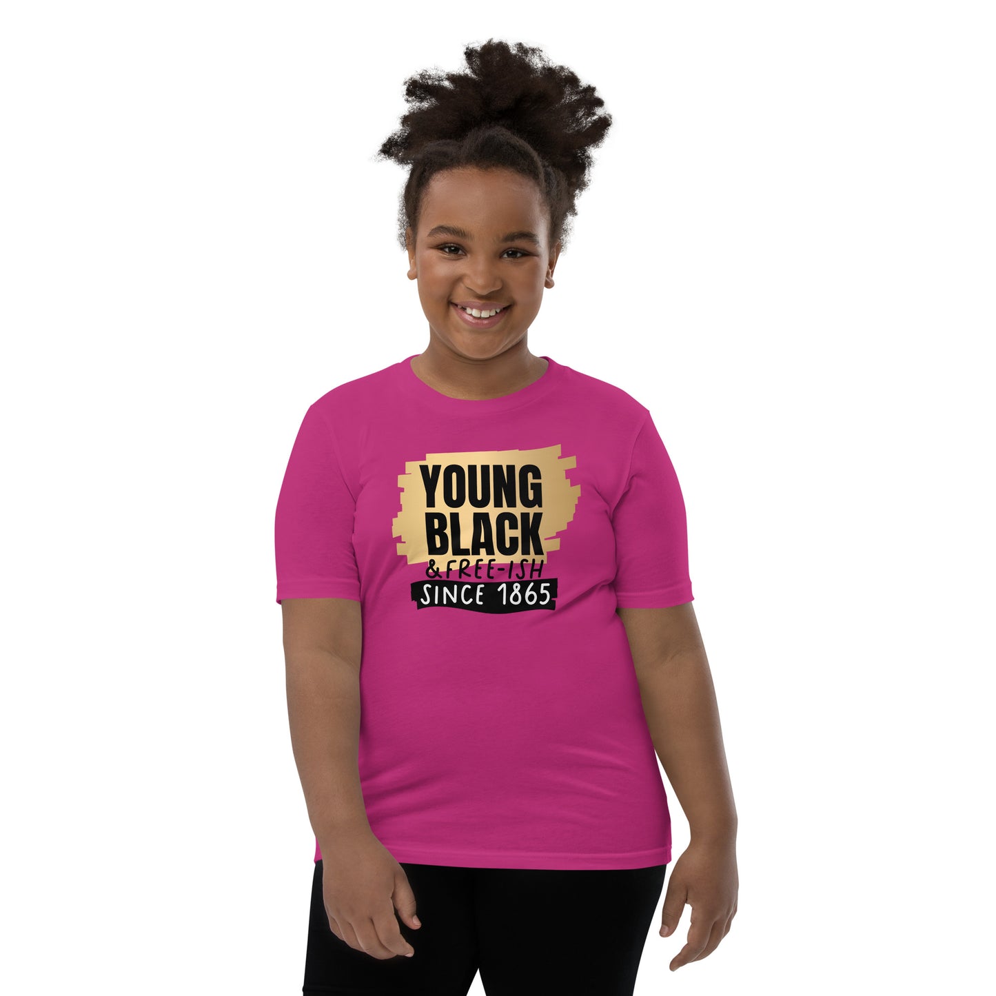 Youth Short Sleeve T-Shirt - Juneteenth Young Black Freeish Since 1865