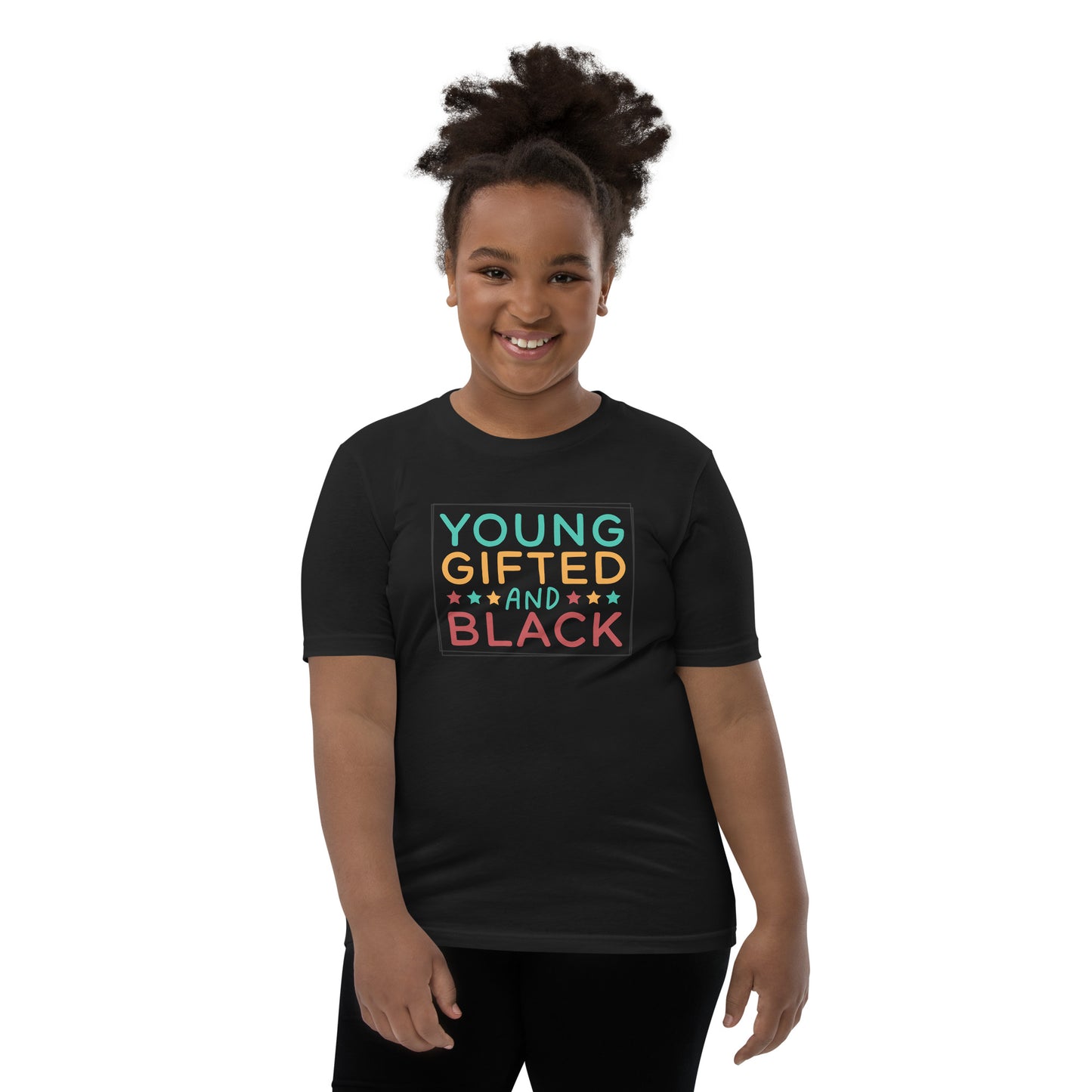 Youth Short Sleeve T-Shirt - Juneteenth Young Gifted ad Black