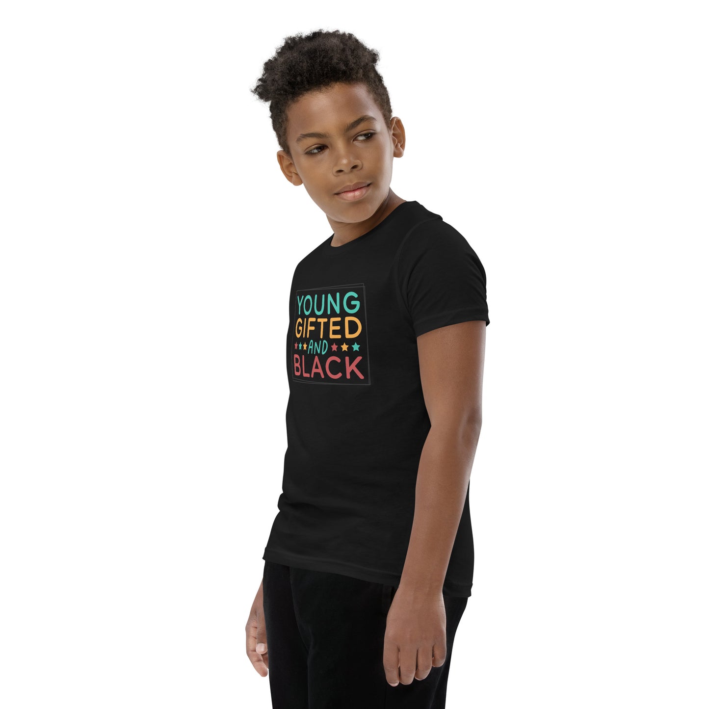 Youth Short Sleeve T-Shirt - Juneteenth Young Gifted ad Black