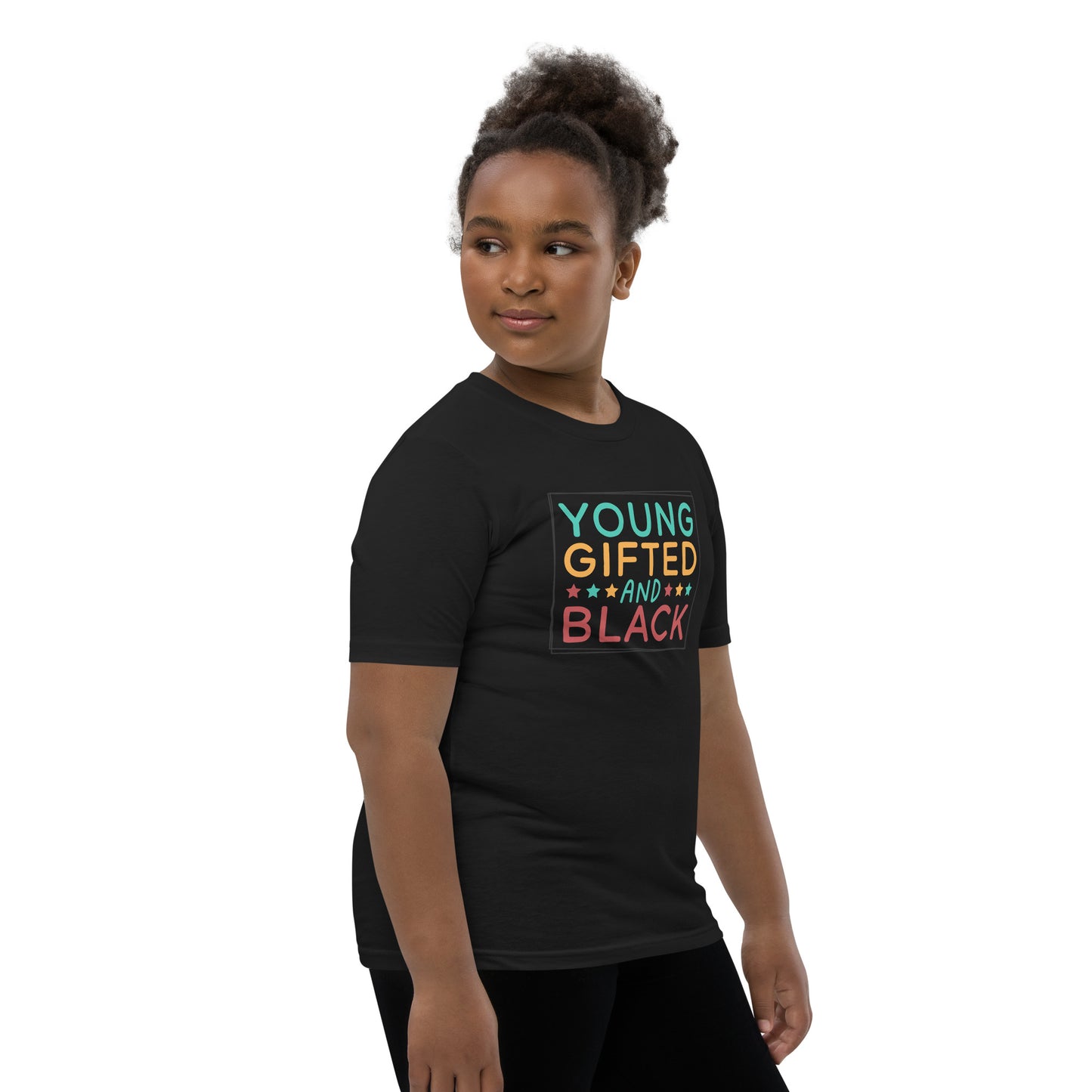 Youth Short Sleeve T-Shirt - Juneteenth Young Gifted ad Black