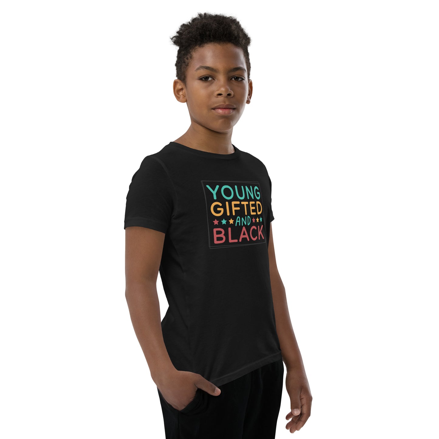 Youth Short Sleeve T-Shirt - Juneteenth Young Gifted ad Black