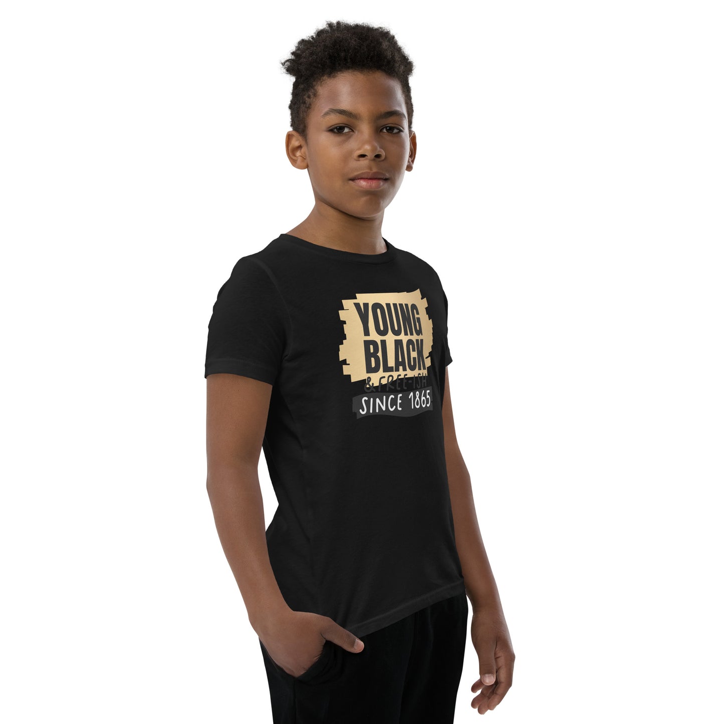 Youth Short Sleeve T-Shirt - Juneteenth Young Black Freeish Since 1865