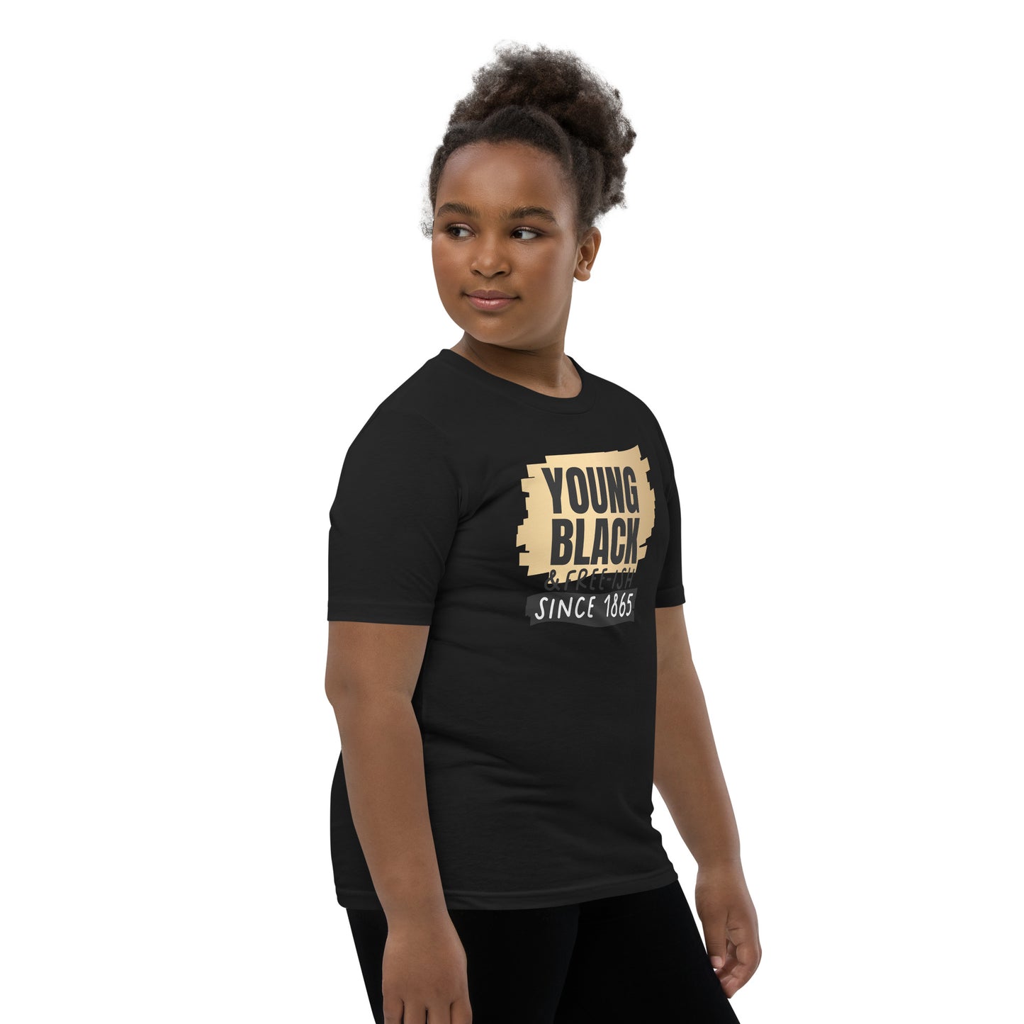 Youth Short Sleeve T-Shirt - Juneteenth Young Black Freeish Since 1865