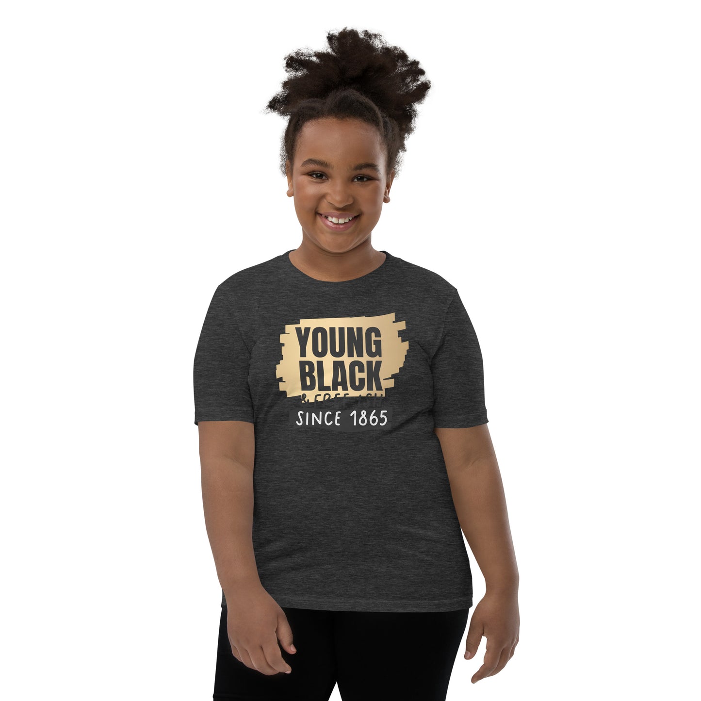 Youth Short Sleeve T-Shirt - Juneteenth Young Black Freeish Since 1865