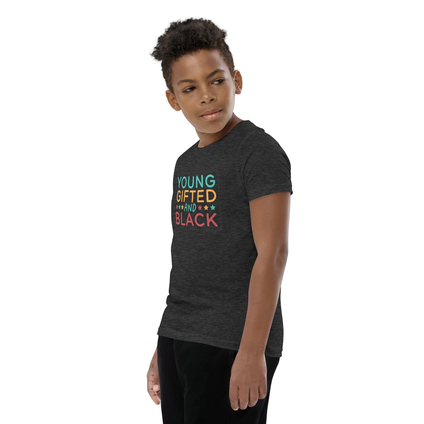 Youth Short Sleeve T-Shirt - Juneteenth Young Gifted ad Black