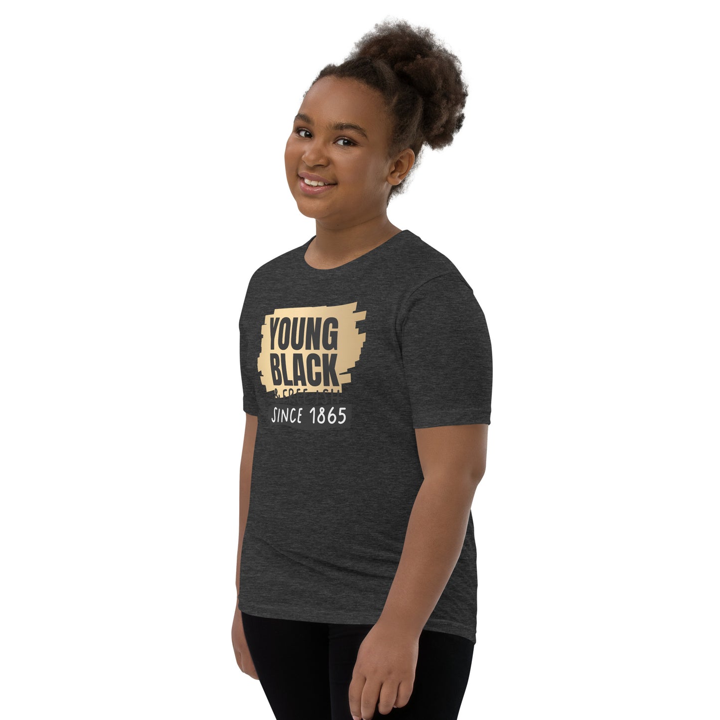 Youth Short Sleeve T-Shirt - Juneteenth Young Black Freeish Since 1865