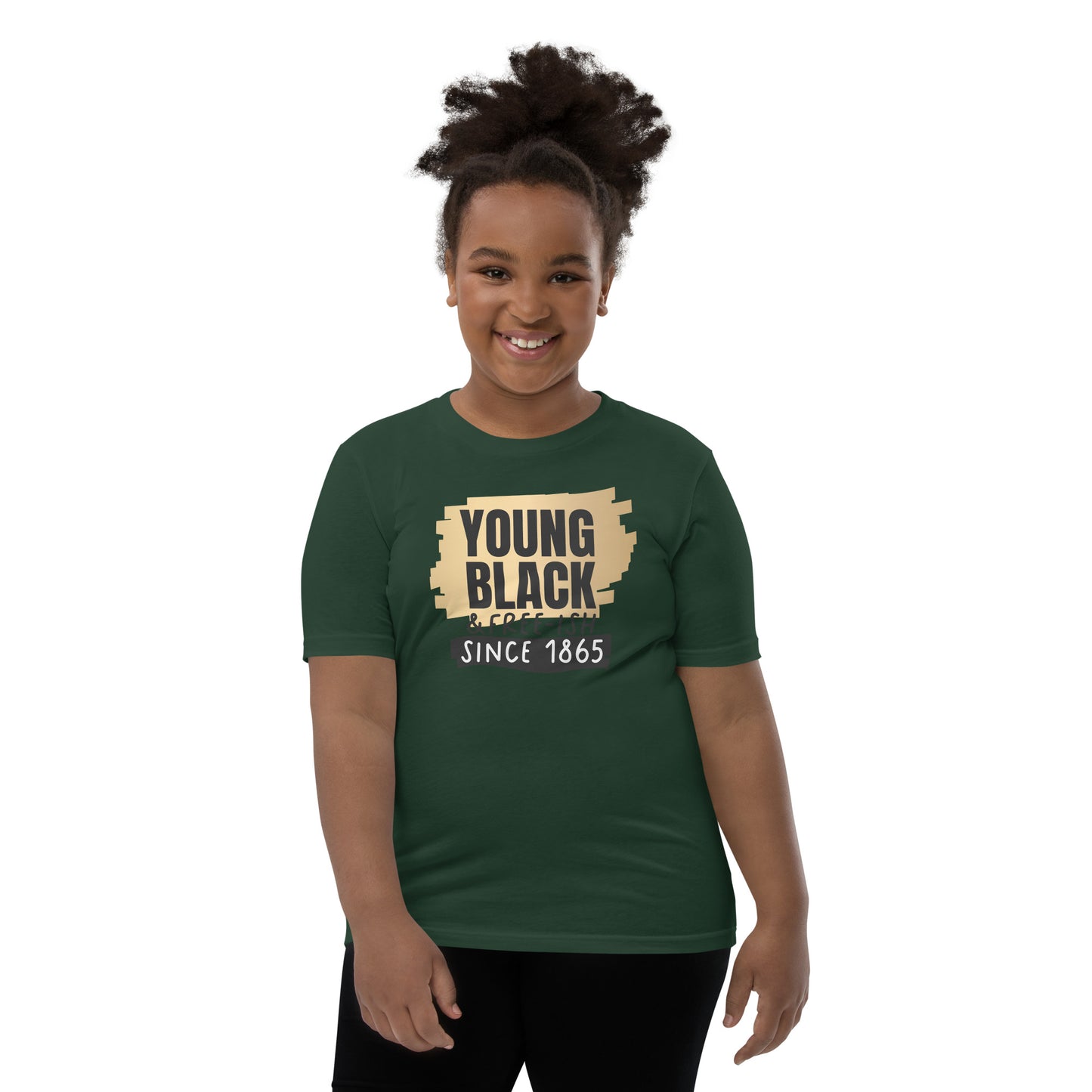 Youth Short Sleeve T-Shirt - Juneteenth Young Black Freeish Since 1865