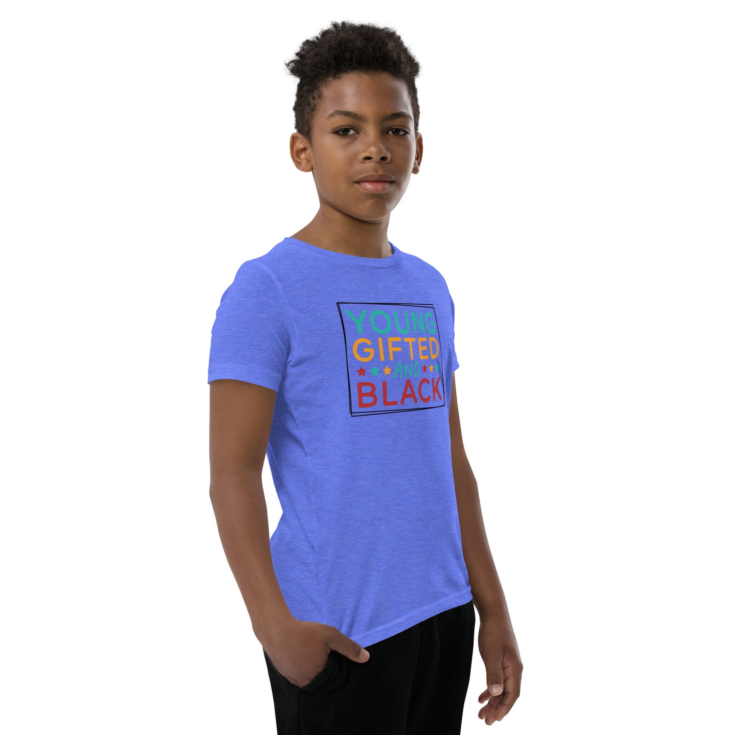 Youth Short Sleeve T-Shirt - Juneteenth Young Gifted ad Black