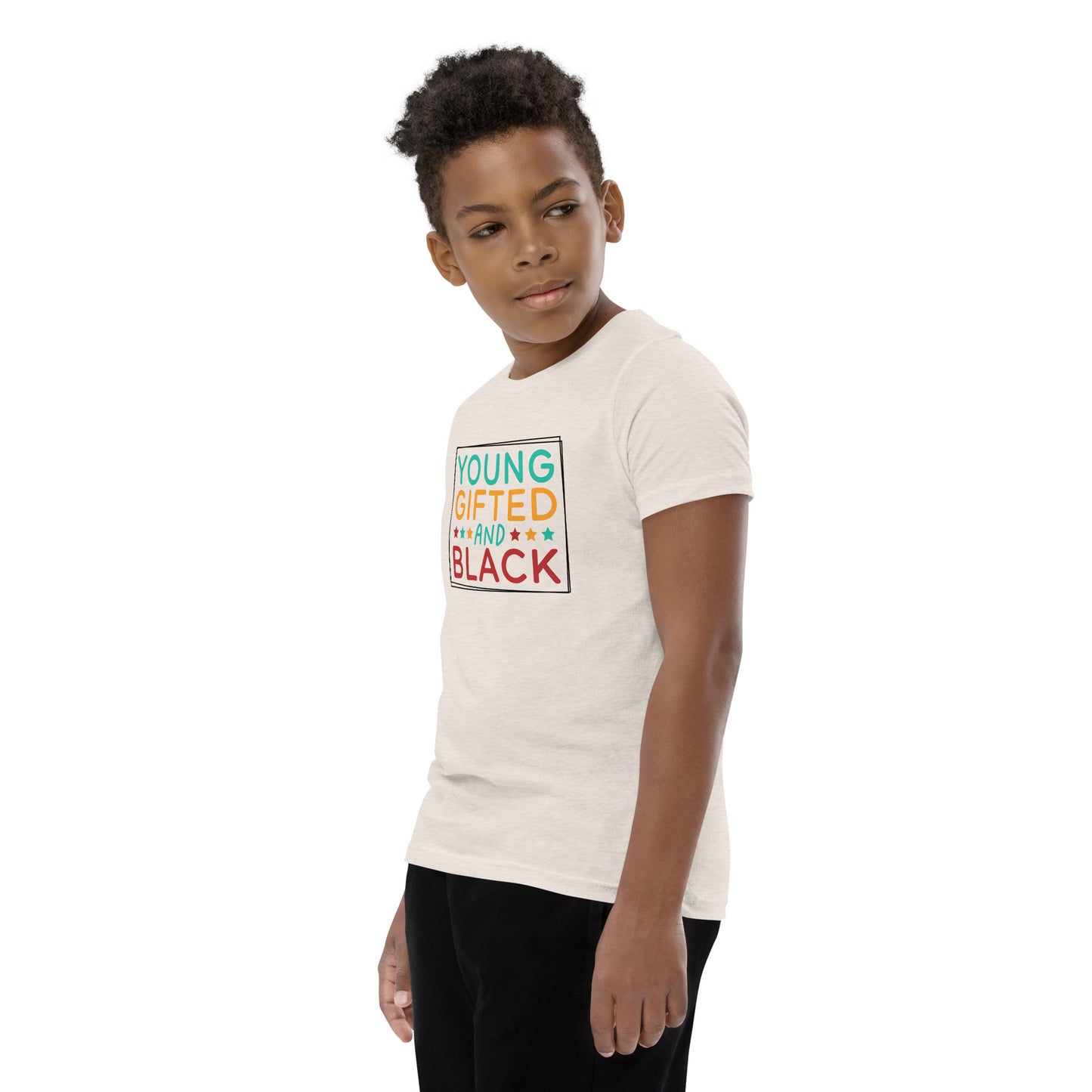 Youth Short Sleeve T-Shirt - Juneteenth Young Gifted ad Black