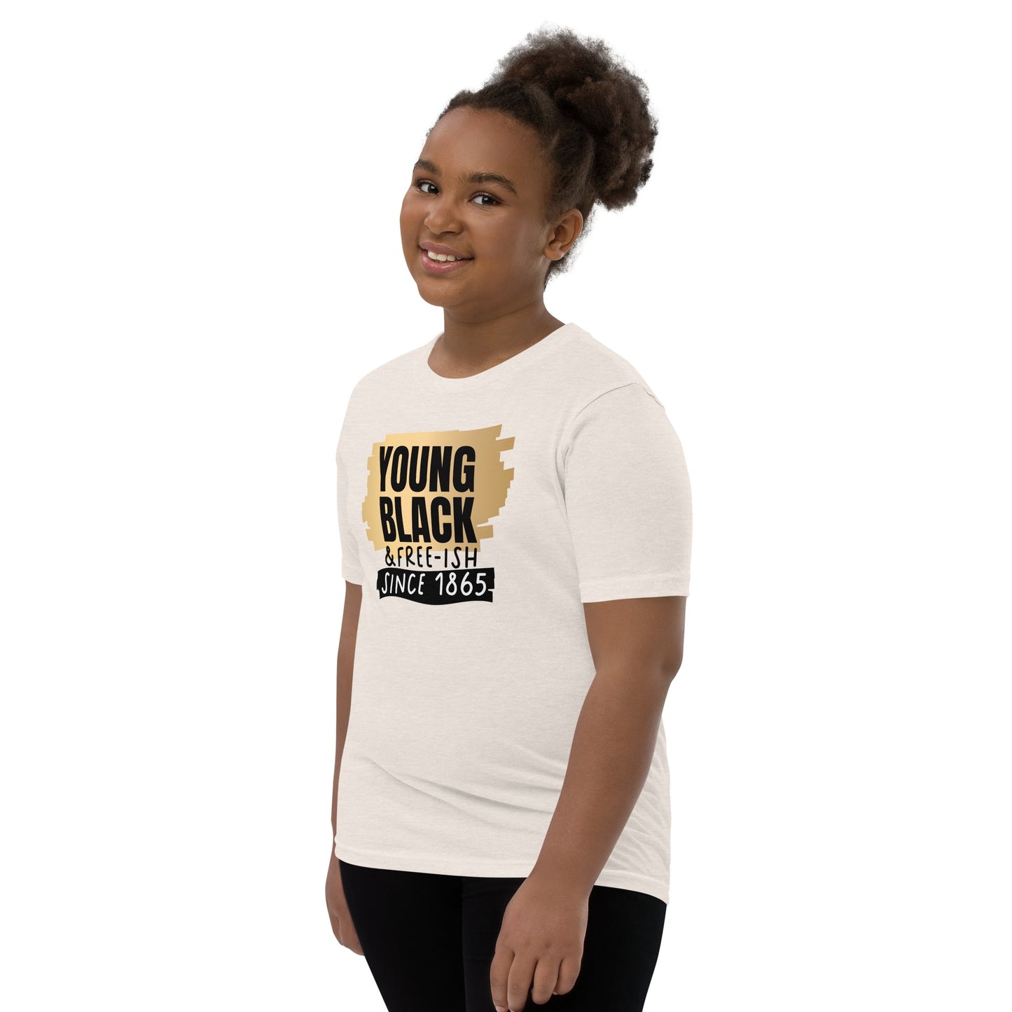 Youth Short Sleeve T-Shirt - Juneteenth Young Black Freeish Since 1865