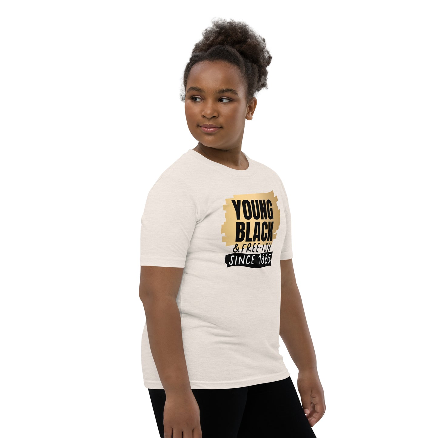 Youth Short Sleeve T-Shirt - Juneteenth Young Black Freeish Since 1865