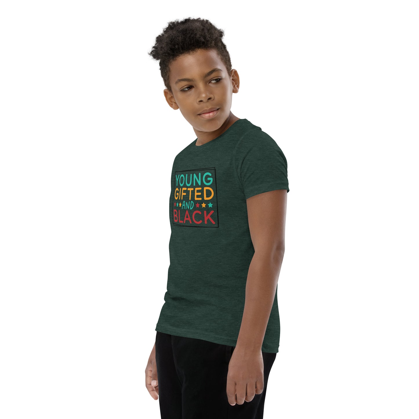 Youth Short Sleeve T-Shirt - Juneteenth Young Gifted ad Black