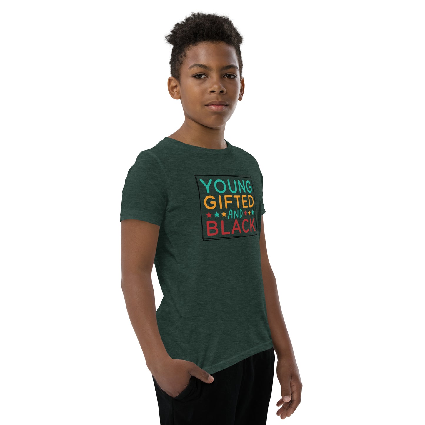 Youth Short Sleeve T-Shirt - Juneteenth Young Gifted ad Black