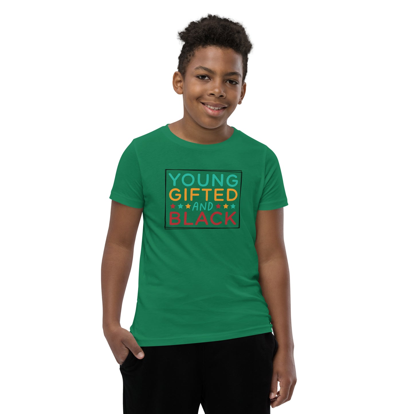 Youth Short Sleeve T-Shirt - Juneteenth Young Gifted ad Black