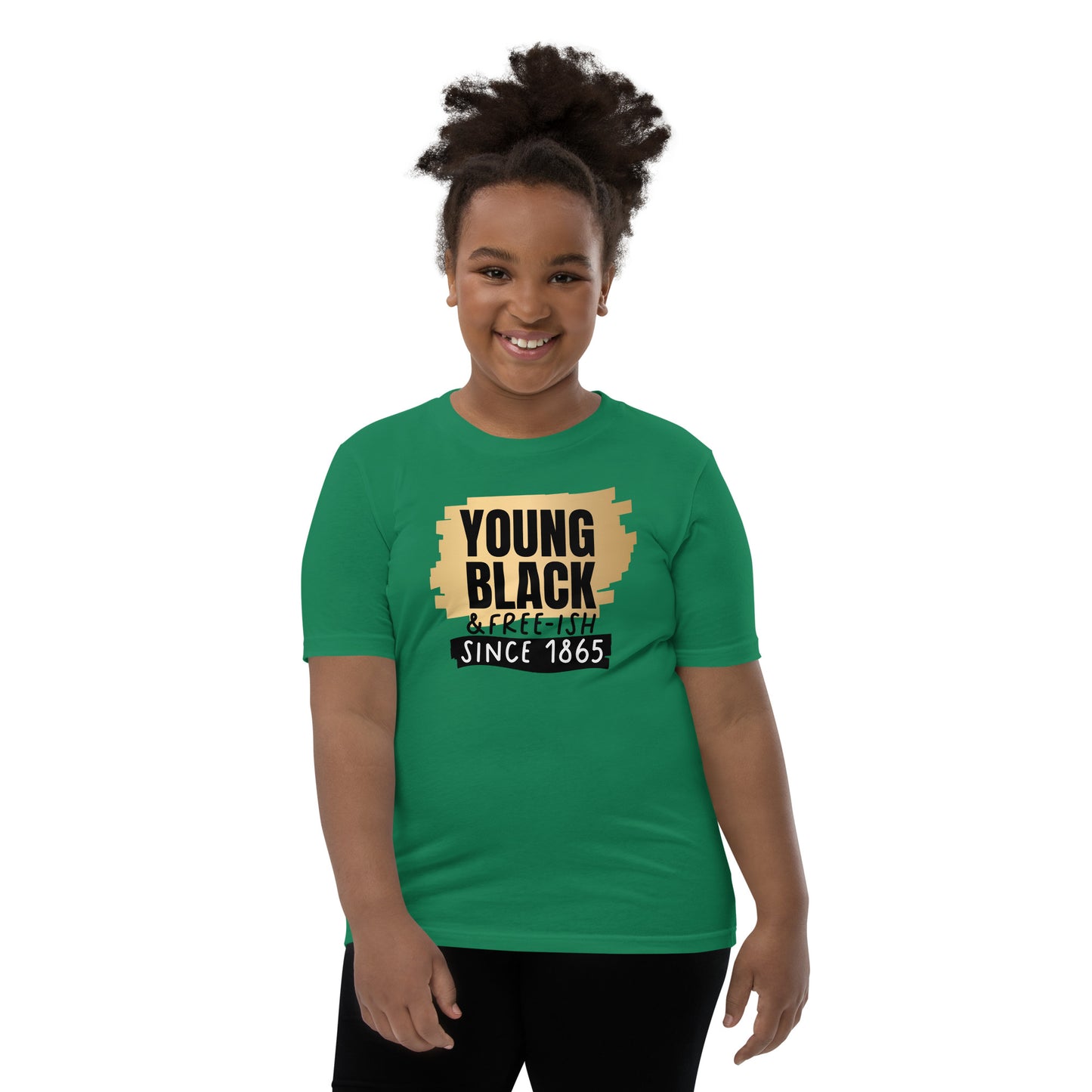 Youth Short Sleeve T-Shirt - Juneteenth Young Black Freeish Since 1865