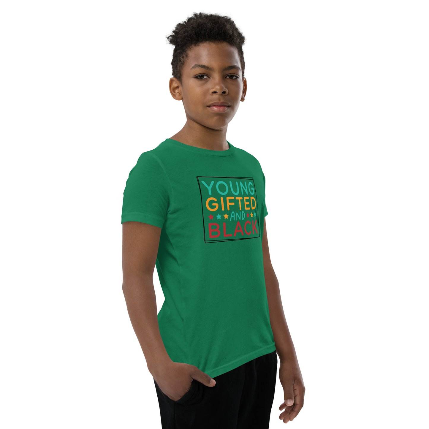 Youth Short Sleeve T-Shirt - Juneteenth Young Gifted ad Black