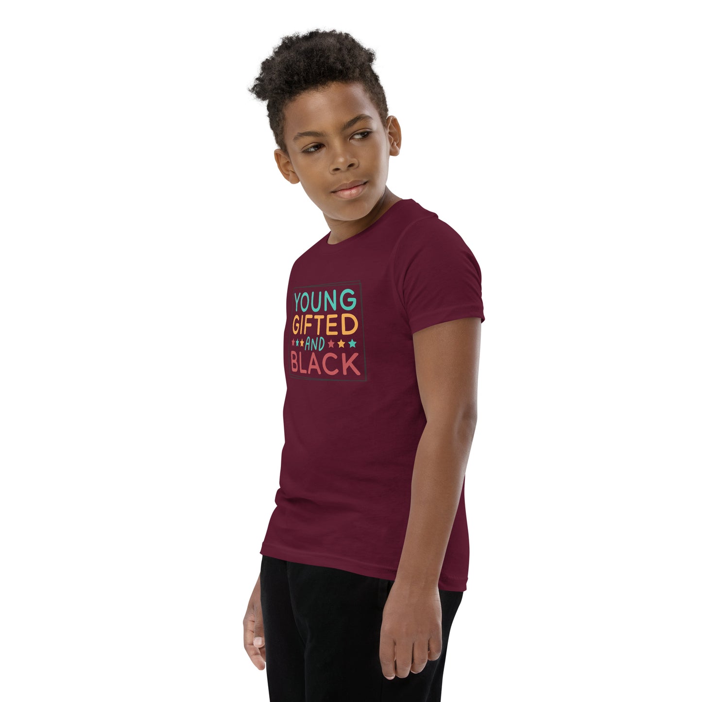 Youth Short Sleeve T-Shirt - Juneteenth Young Gifted ad Black