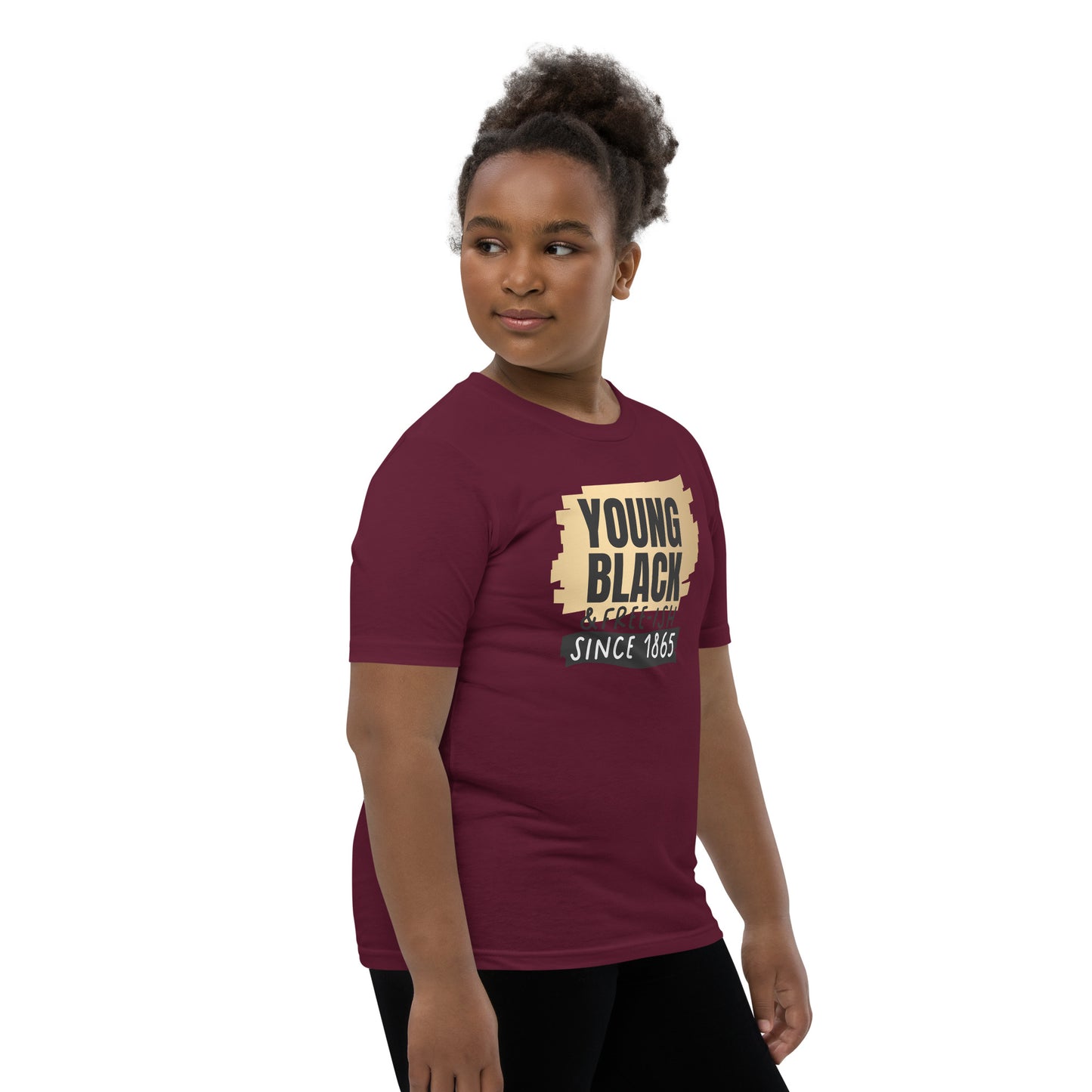 Youth Short Sleeve T-Shirt - Juneteenth Young Black Freeish Since 1865