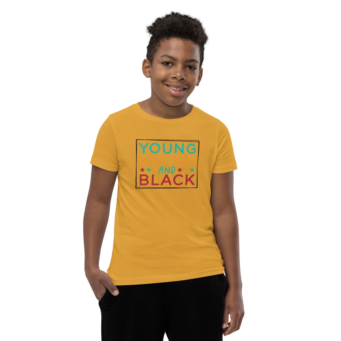 Youth Short Sleeve T-Shirt - Juneteenth Young Gifted ad Black